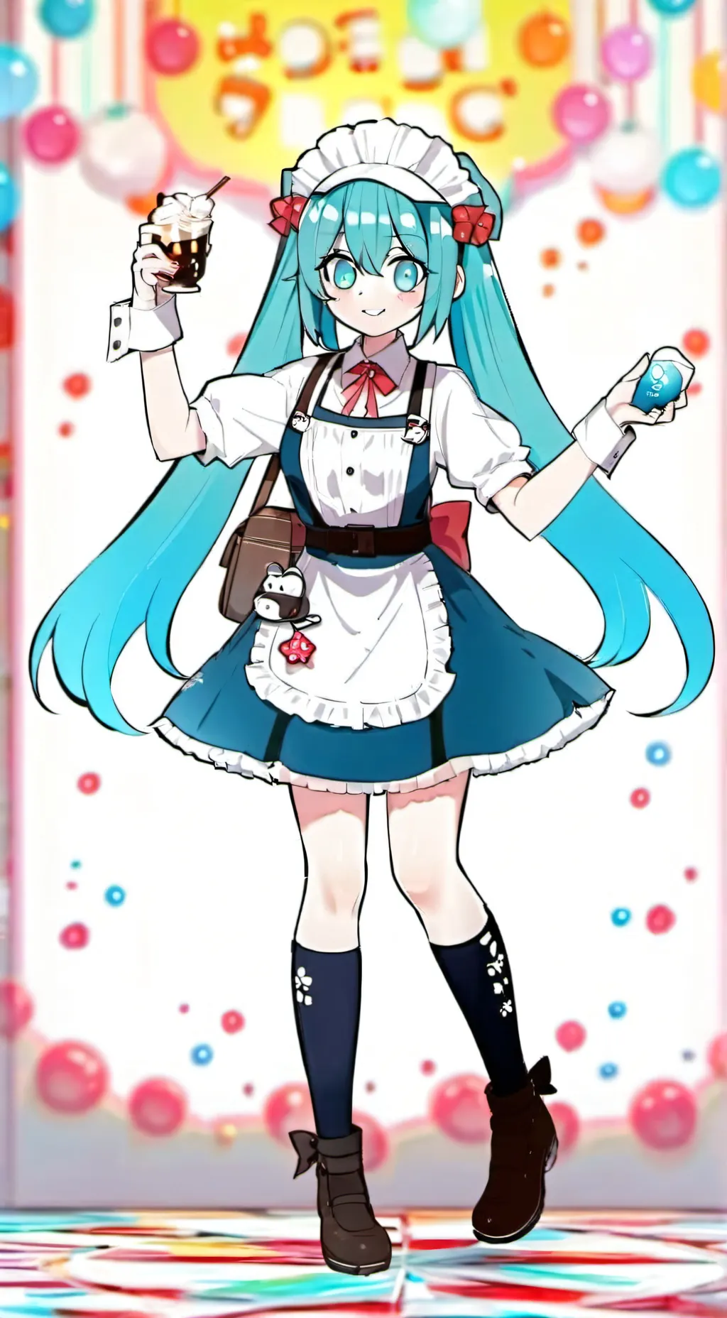 ai character: Miku and M3gan background
