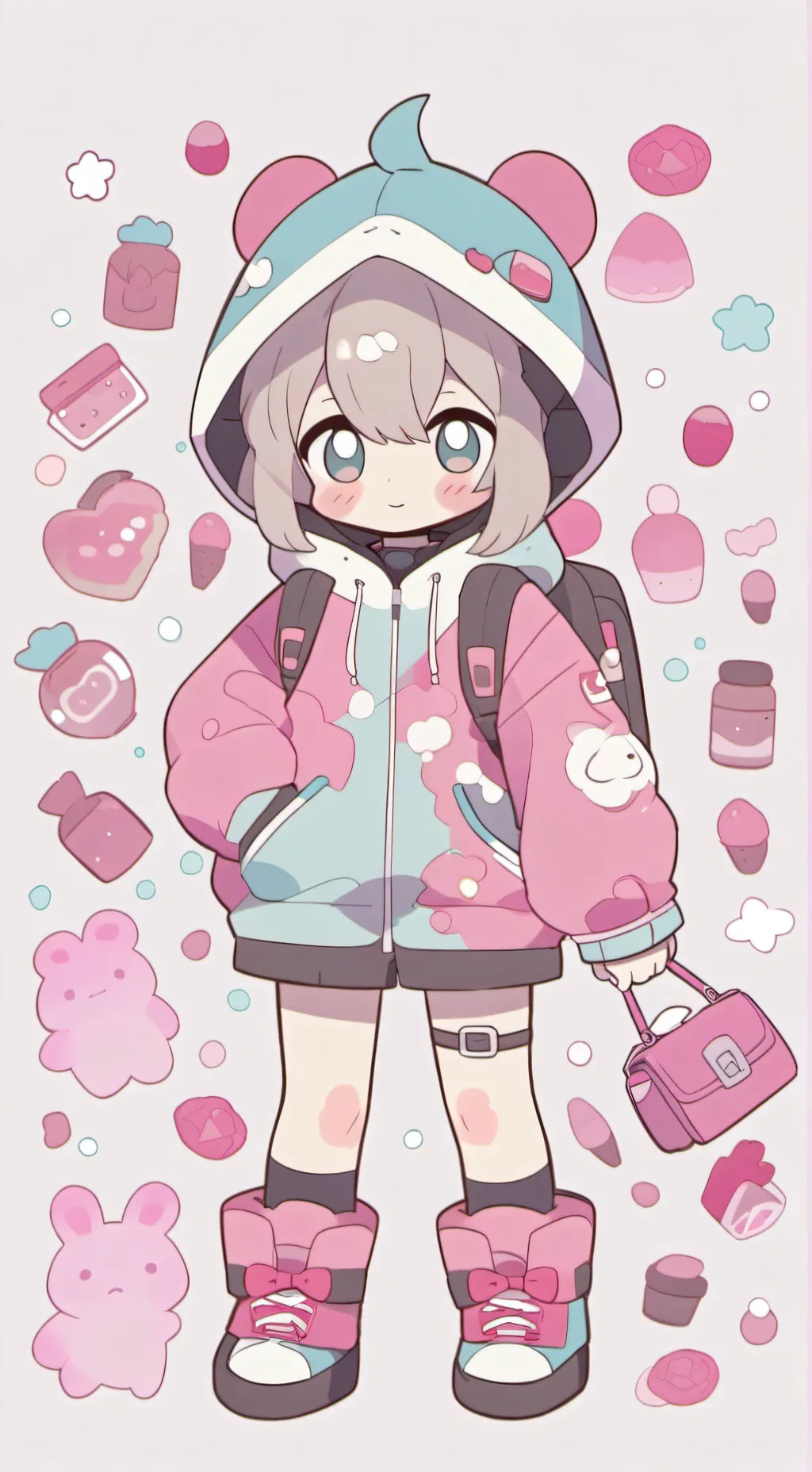 ai character: computadora mujer background