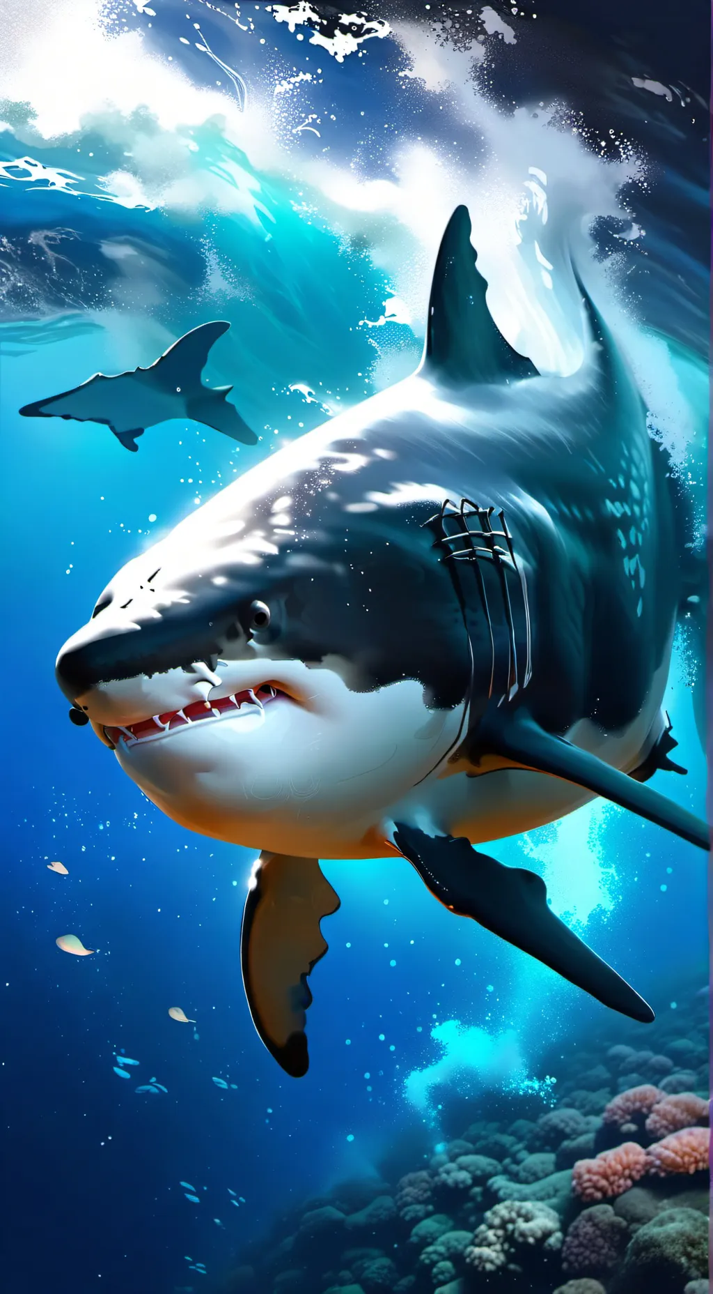 ai character: tralalero tralala  background