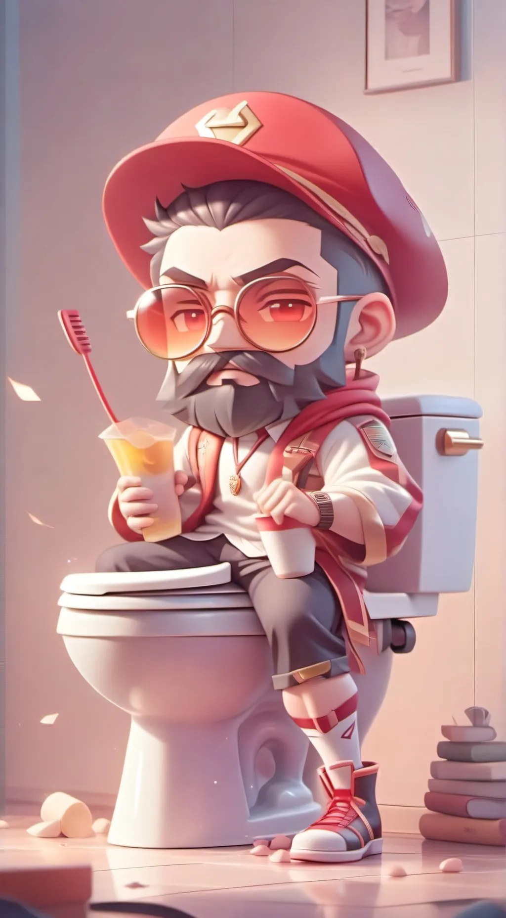 ai character: SKIBIDI background