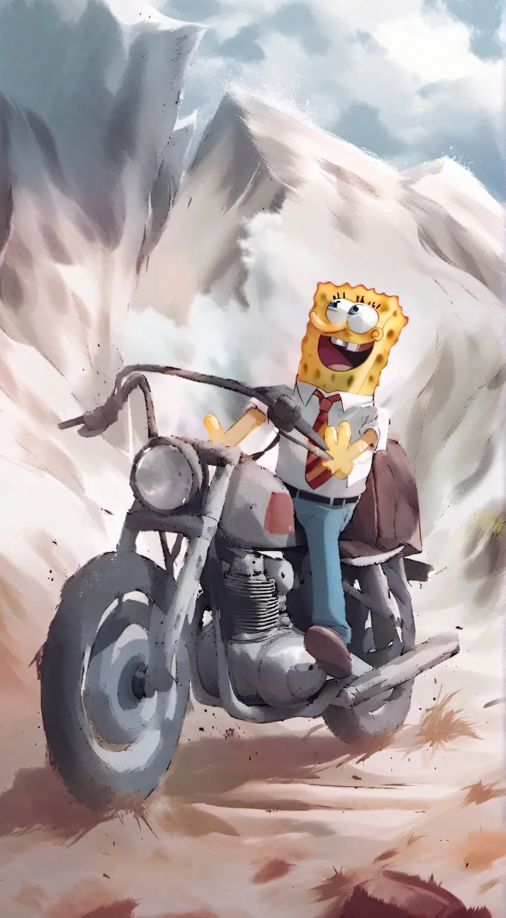 ai character: Bob esponja  background