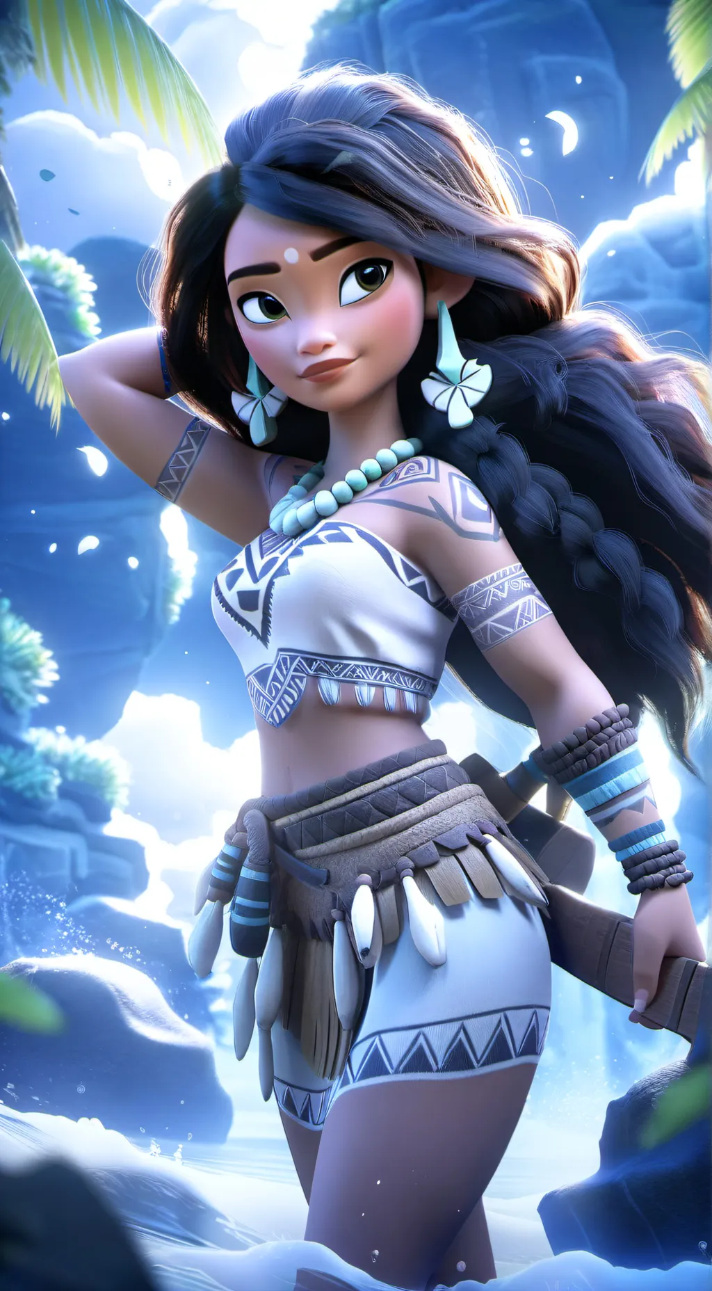 ai character: LOV island  background