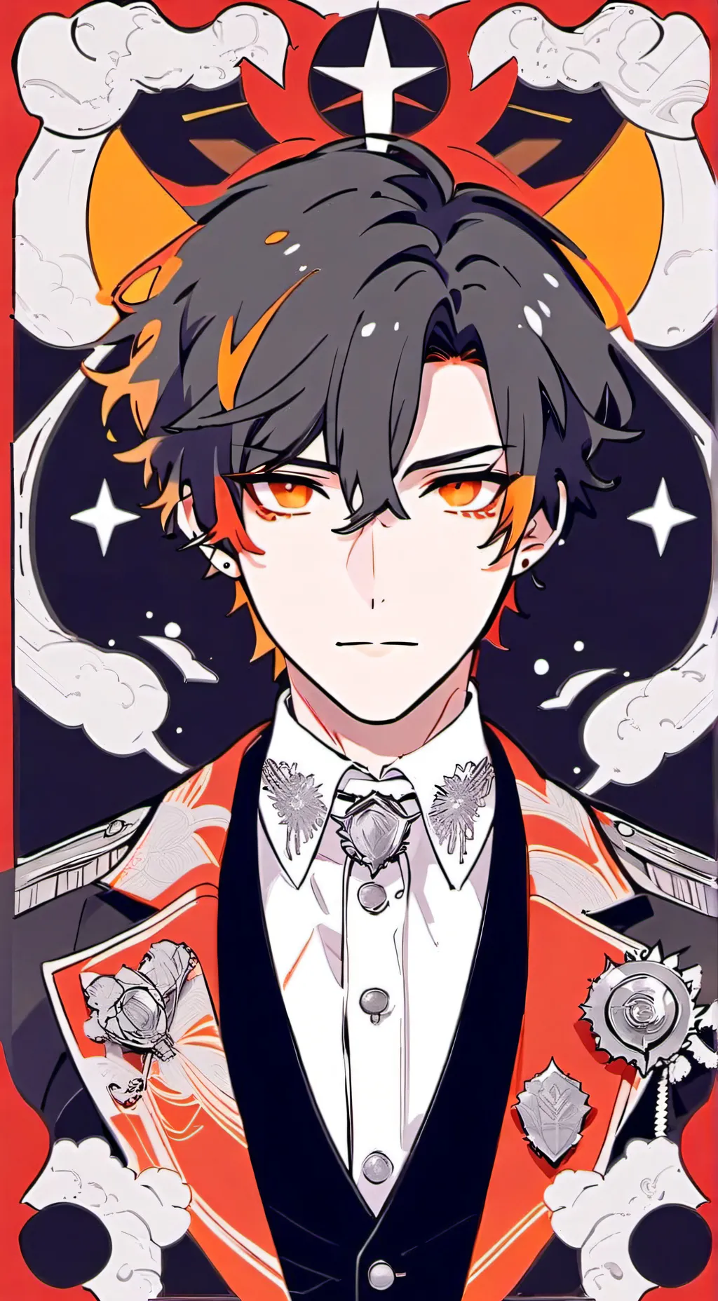 ai character: Flame background