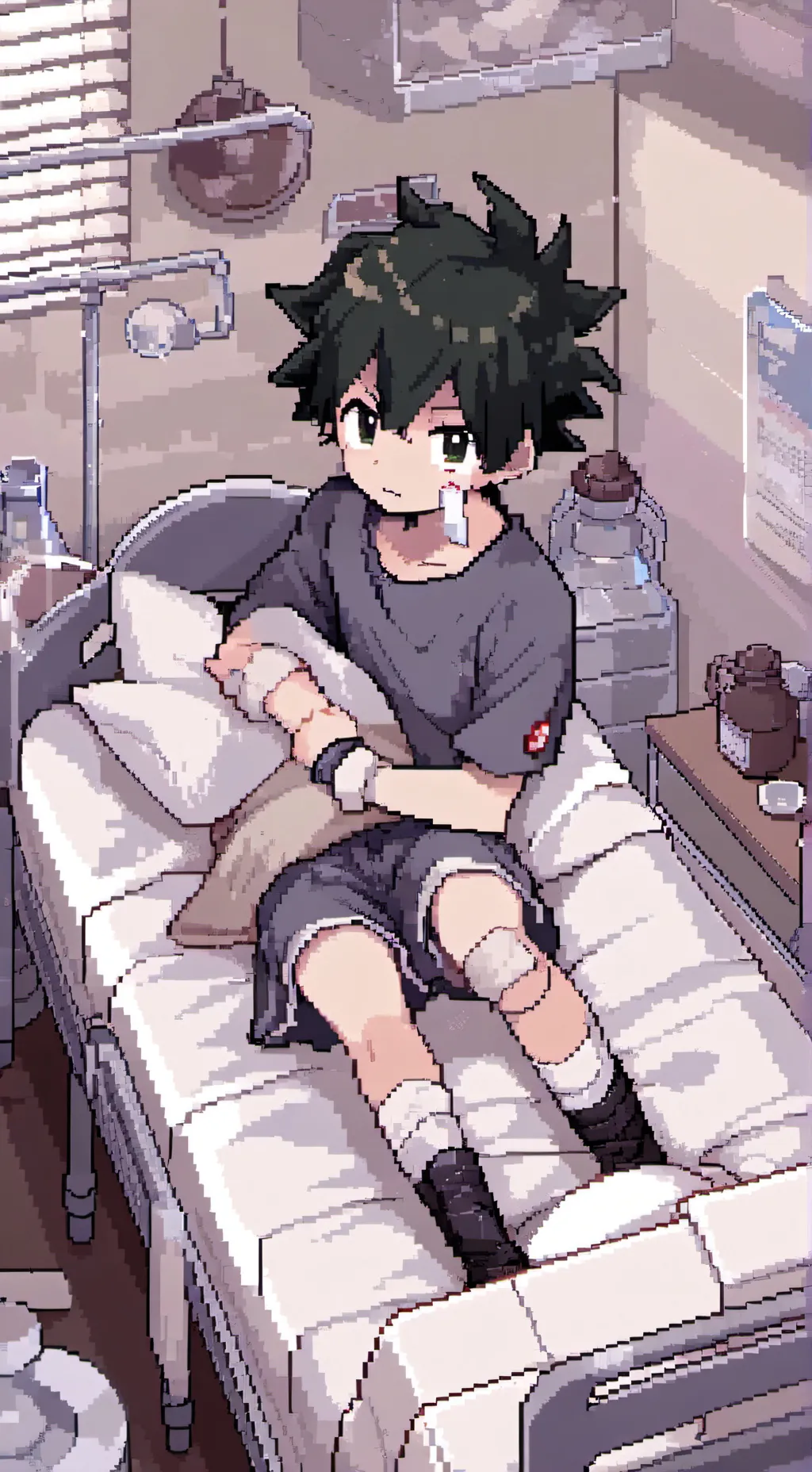 ai character: Injured Izuku background