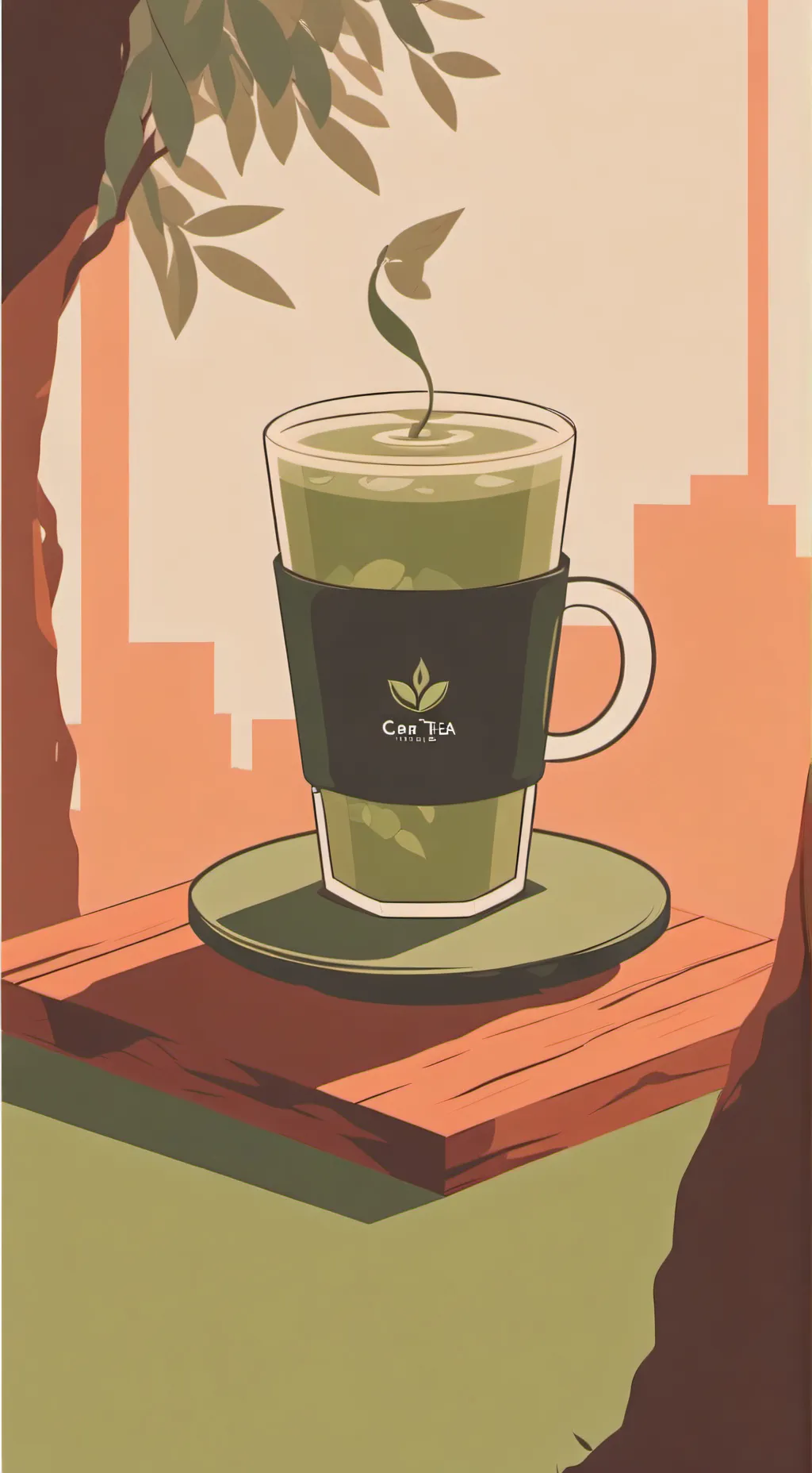 ai character: Green Tea Cafe 🍵 background