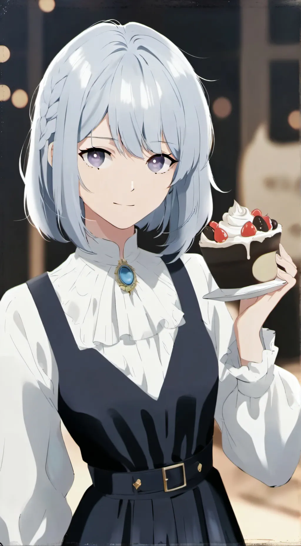 ai character: shadow milk cookie background