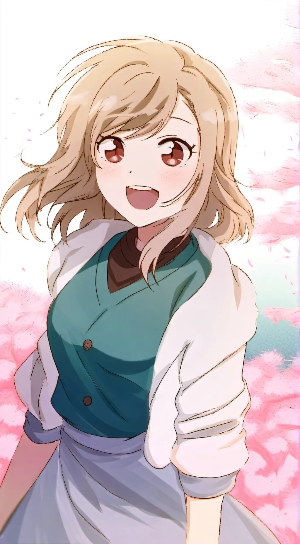 ai character: mona Kawaii background