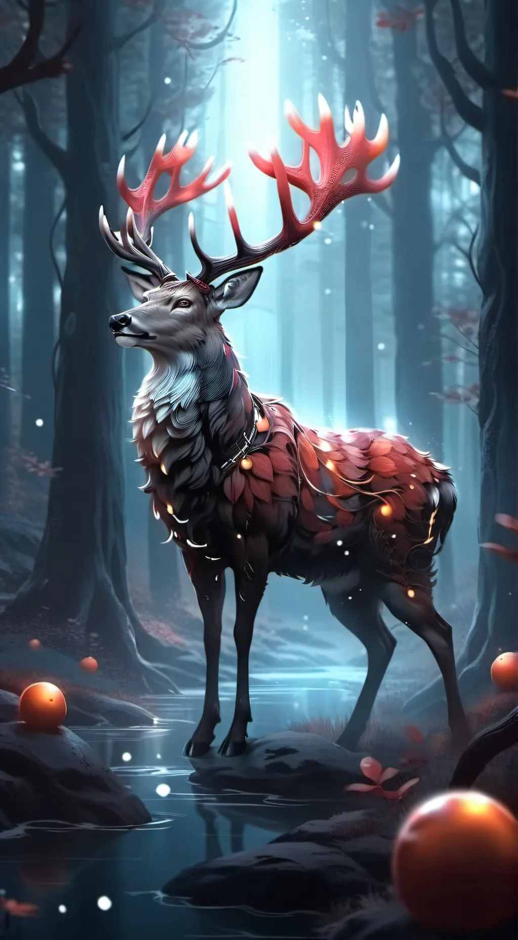 ai character: present deer background