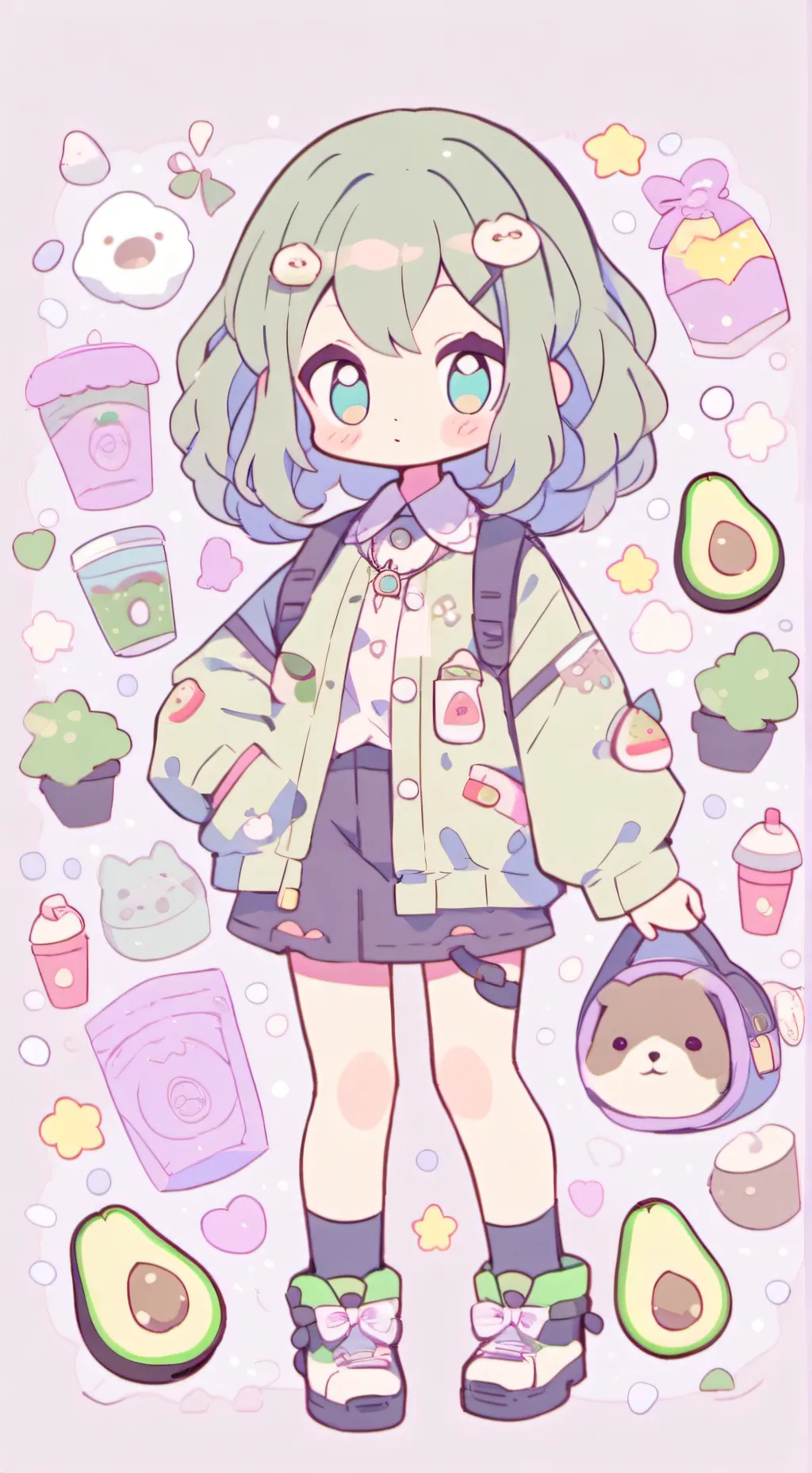 ai character: Avocado playz background