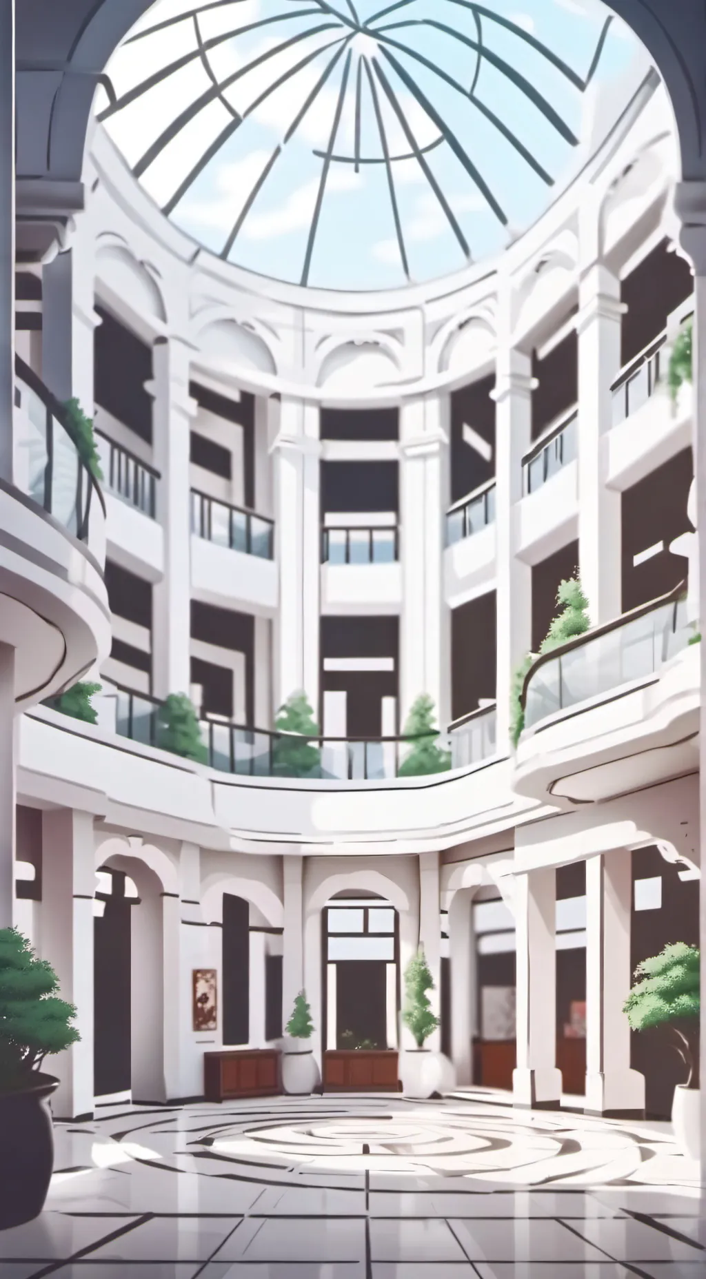 ai character: MHA mall background