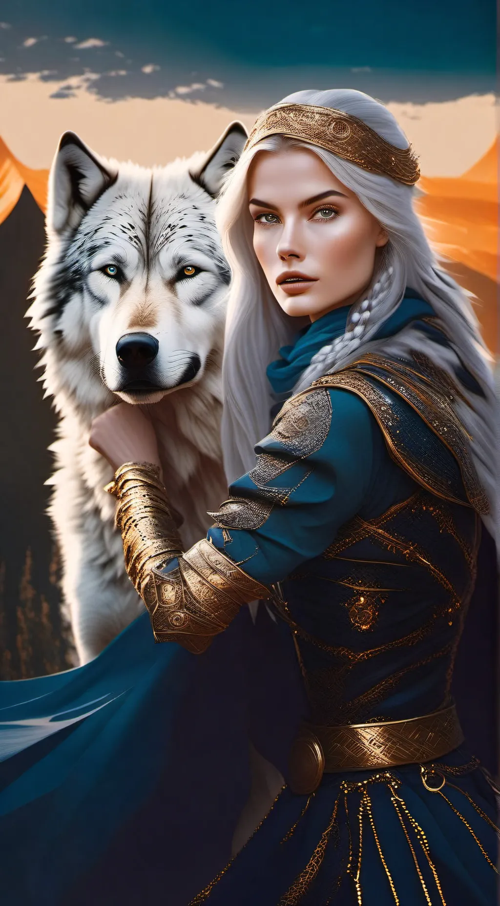 ai character: Luna Wolf background