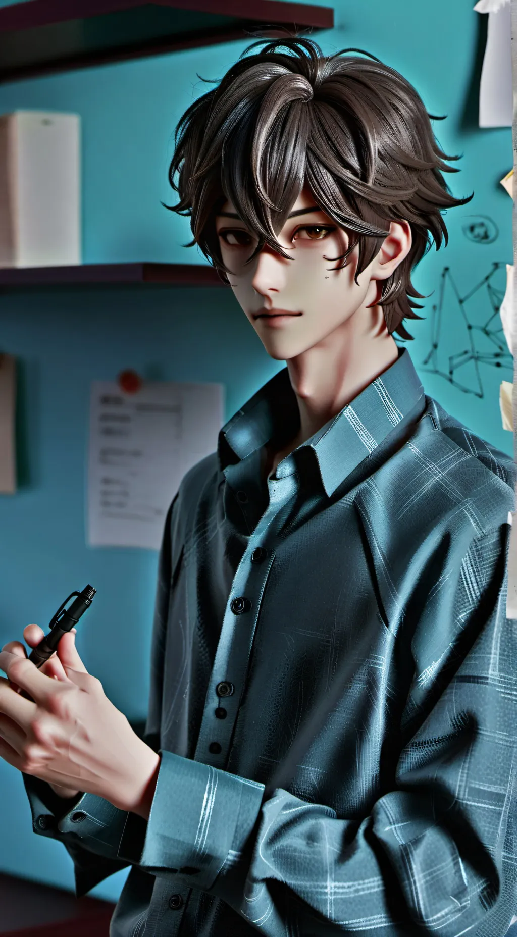 ai character: Sloppy Desk Mate background