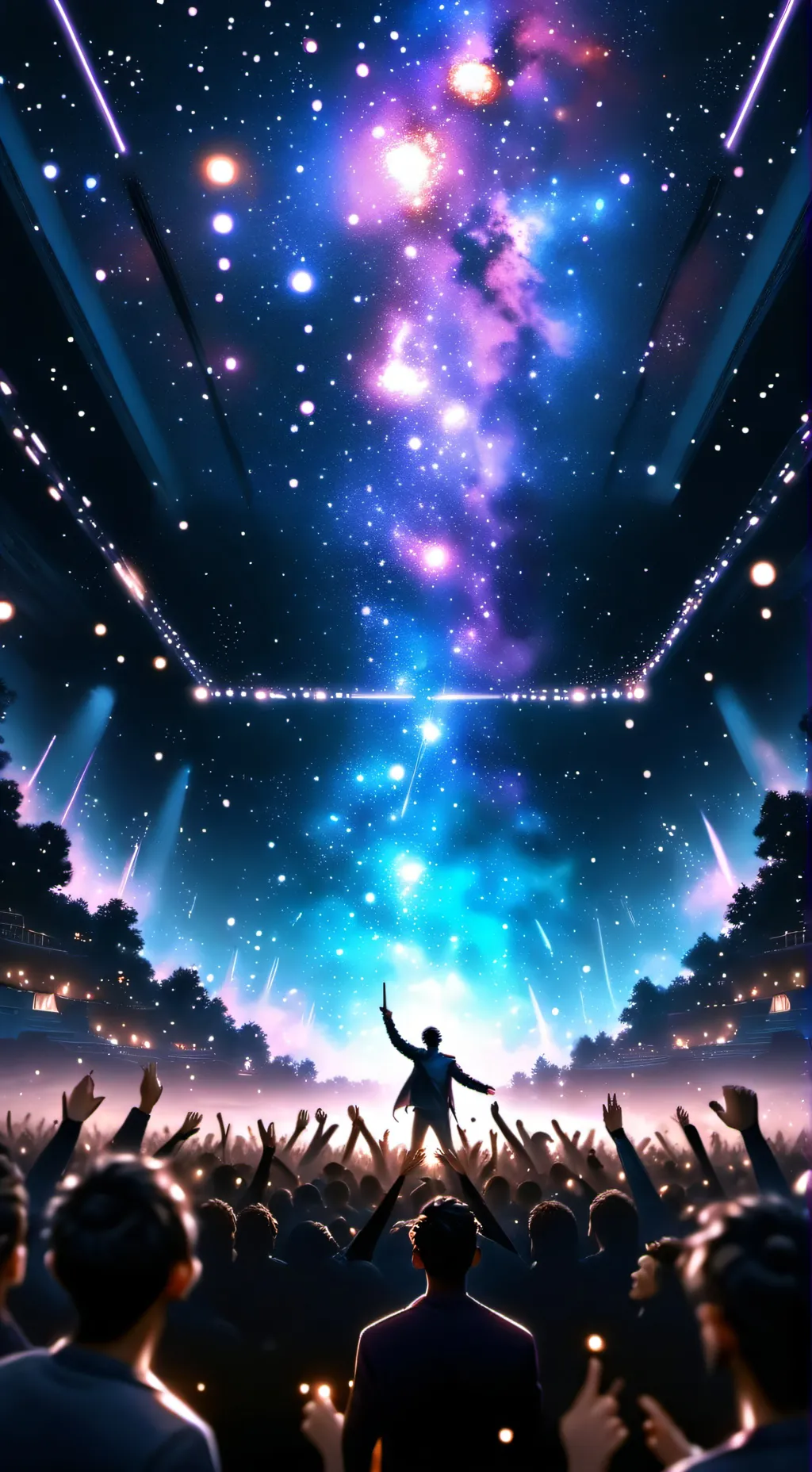 ai character: concert background