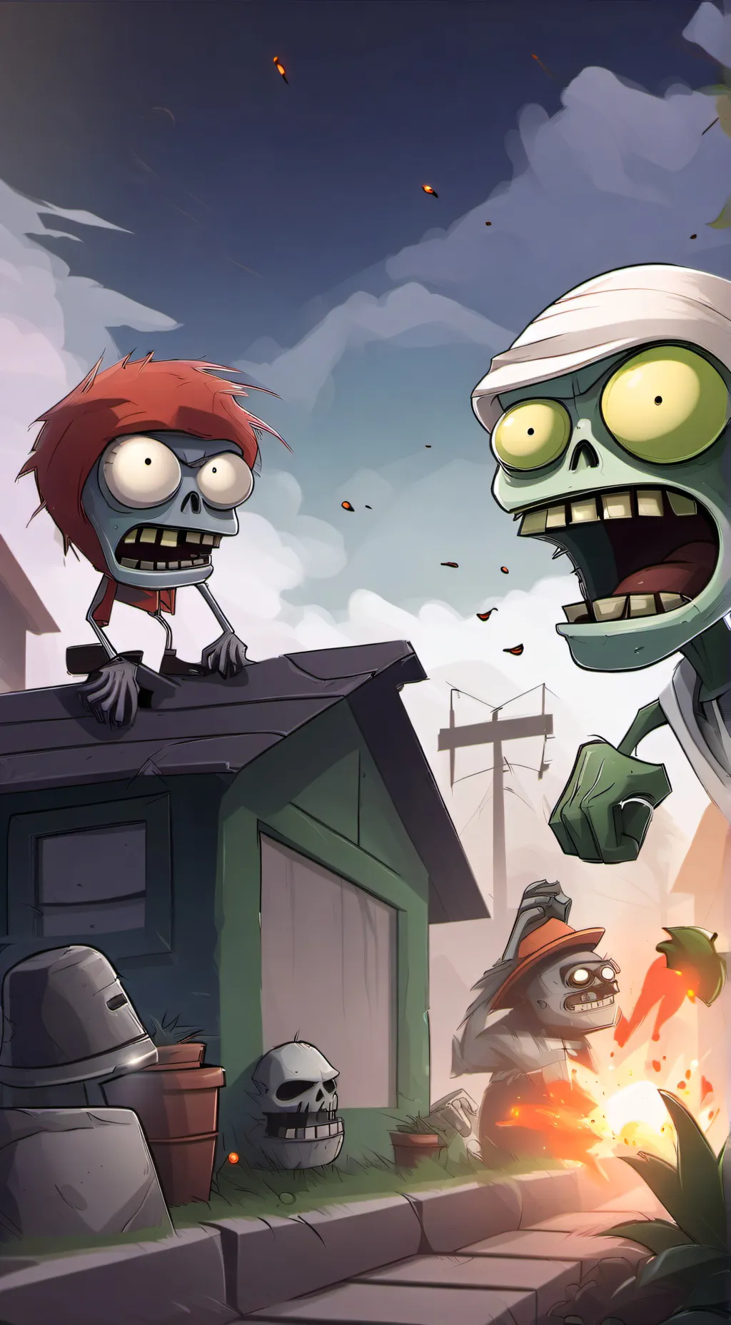 ai character: Plants vs Zombies background