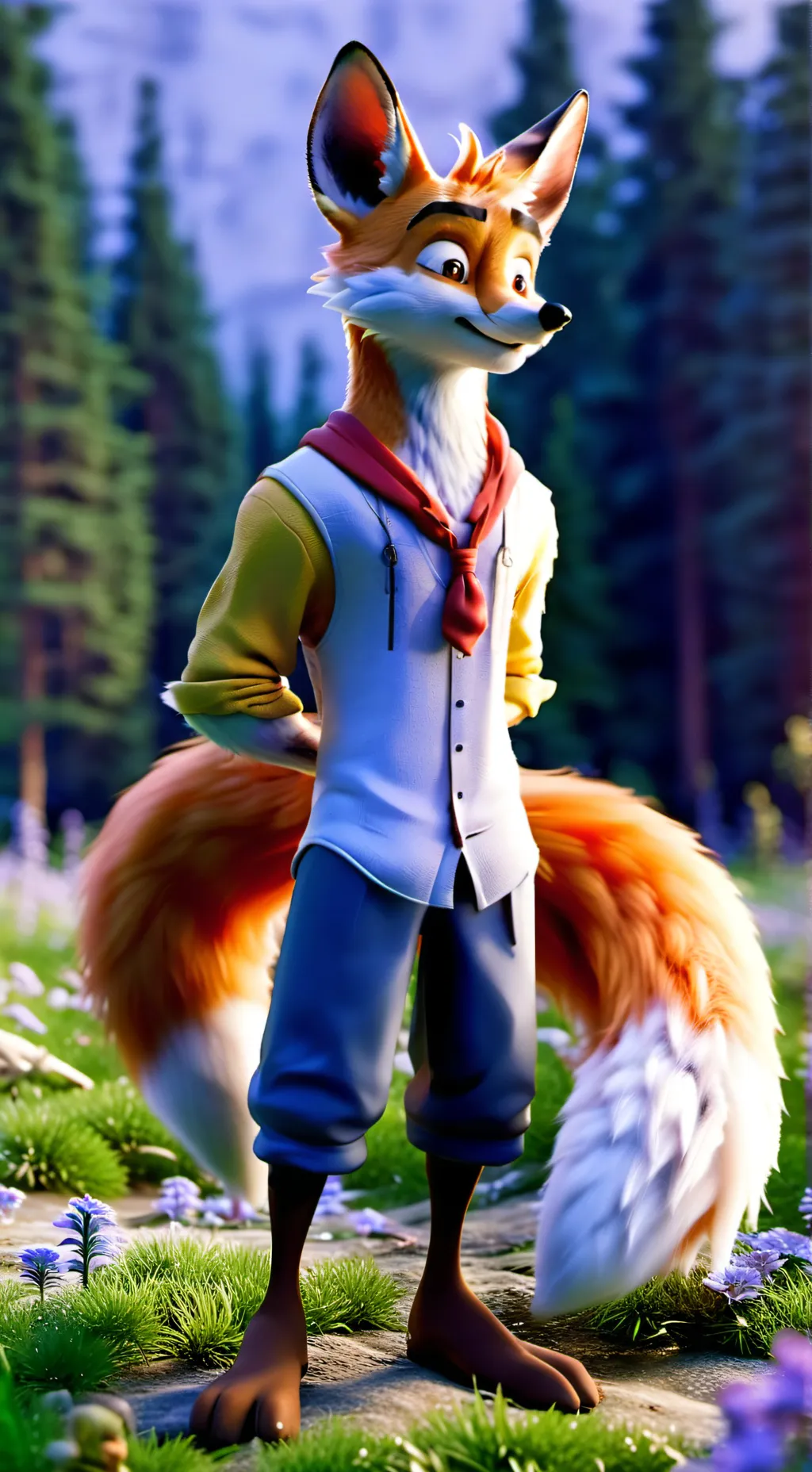 ai character: fox god background