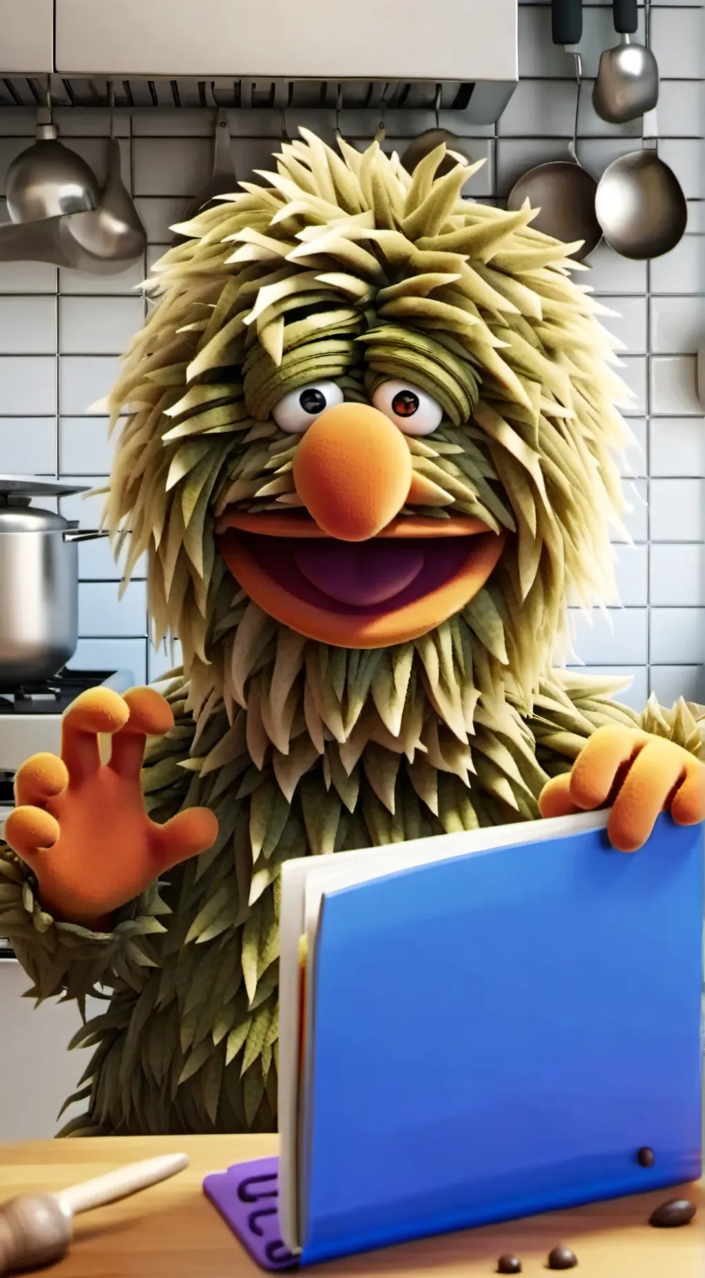 ai character: The Giant Muppet M background
