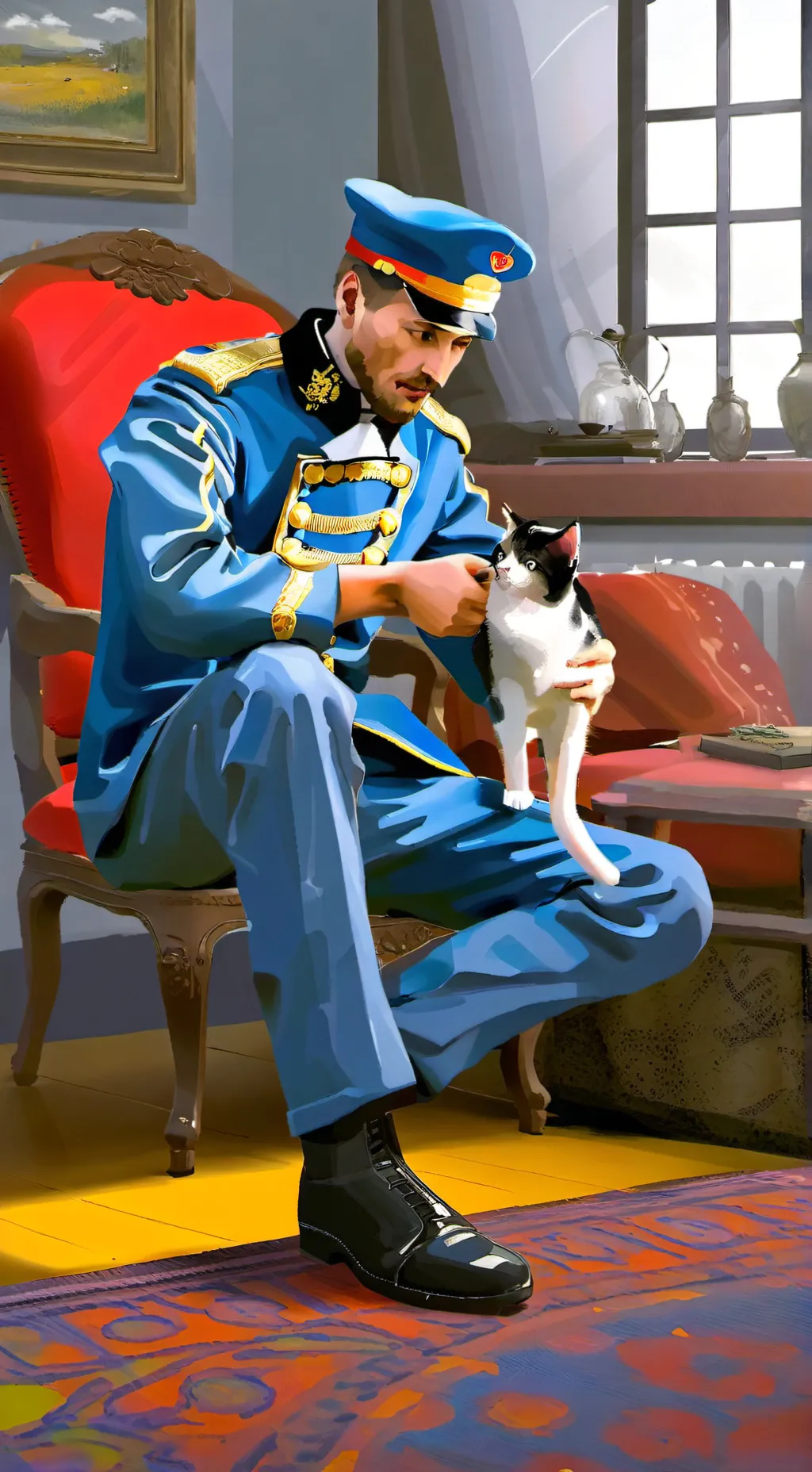 ai character: Soldier y cupcake  background