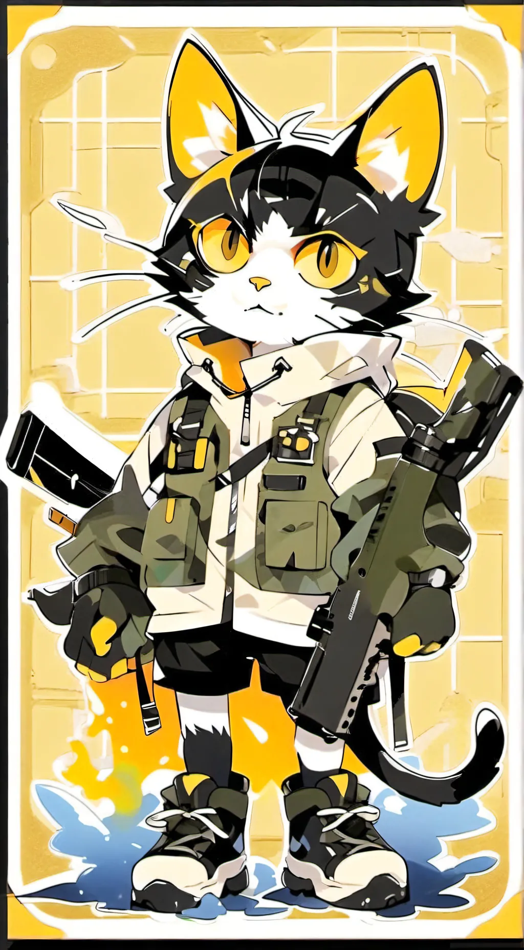 ai character: Cute kitty maker background