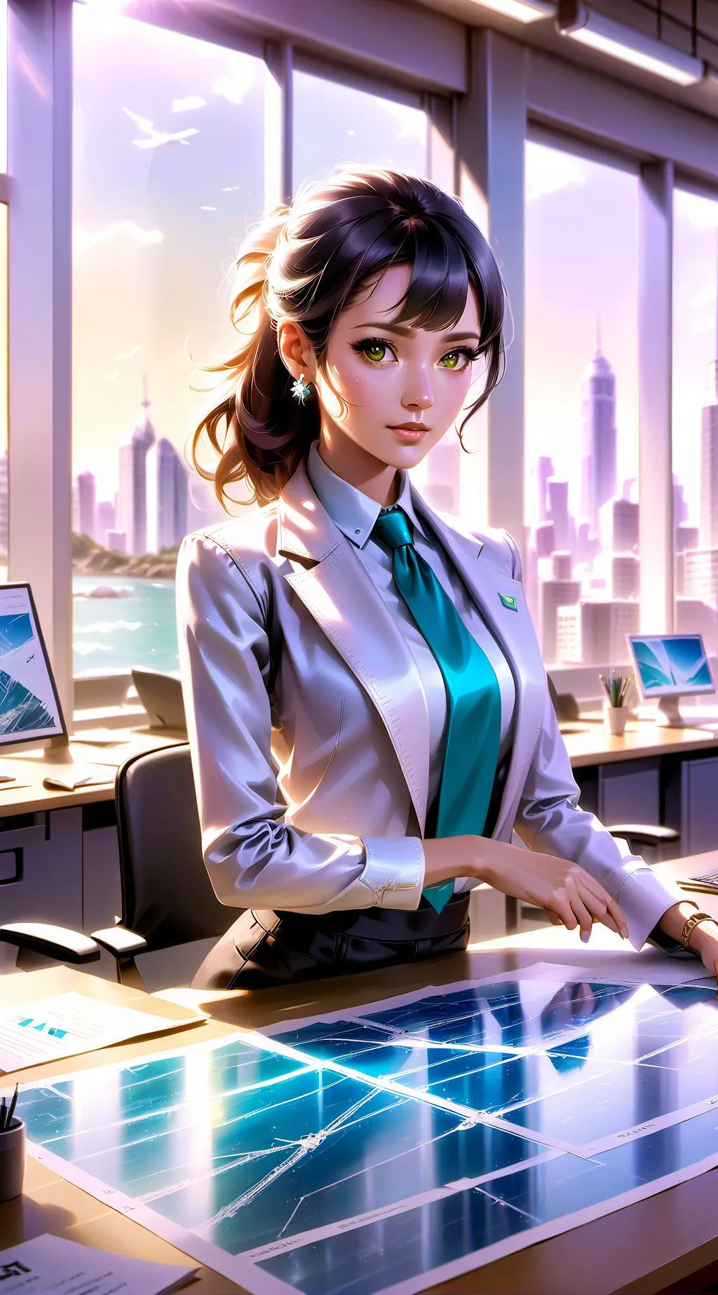 ai character: Coastal Guardian Tycoon background