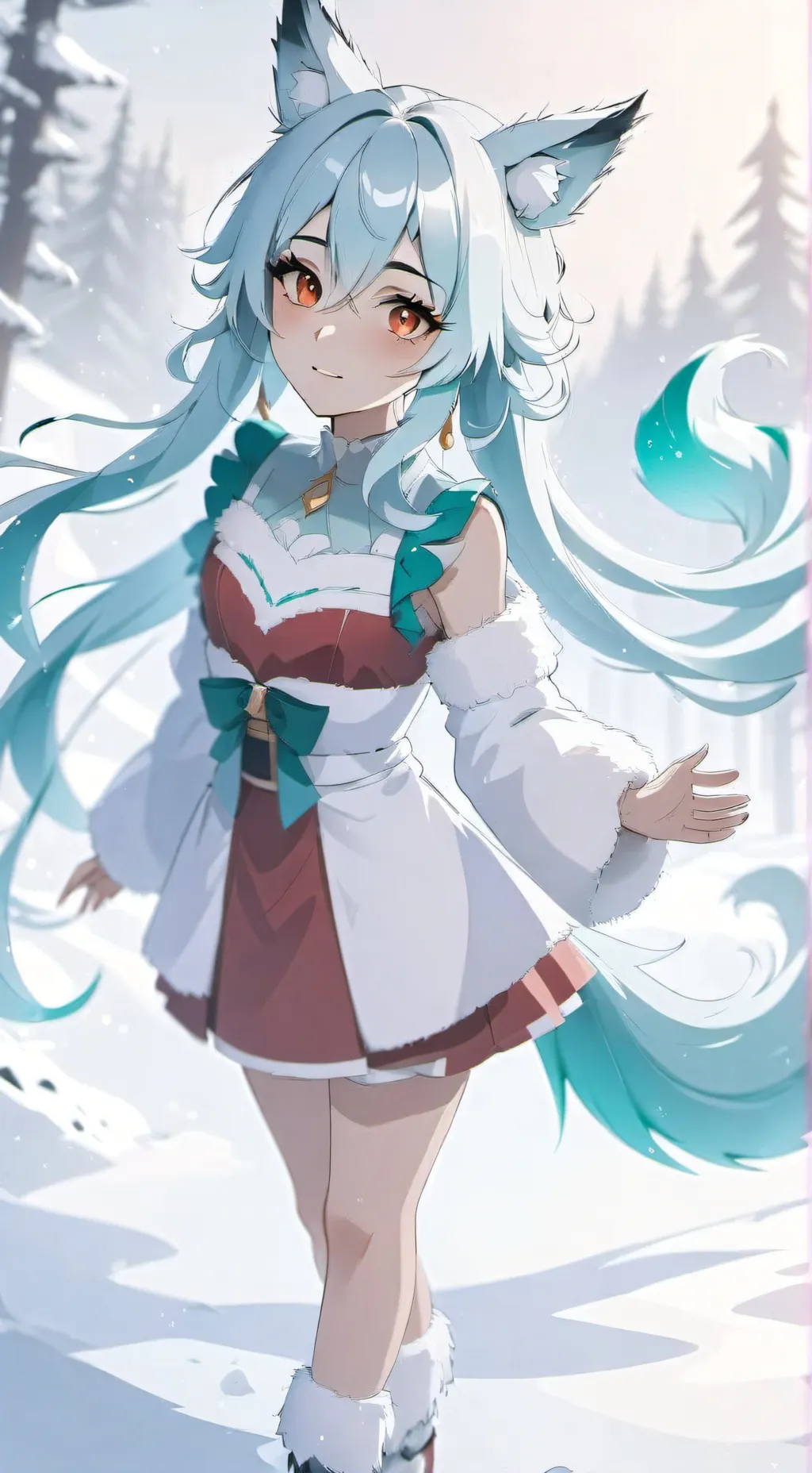 ai character: Snow background