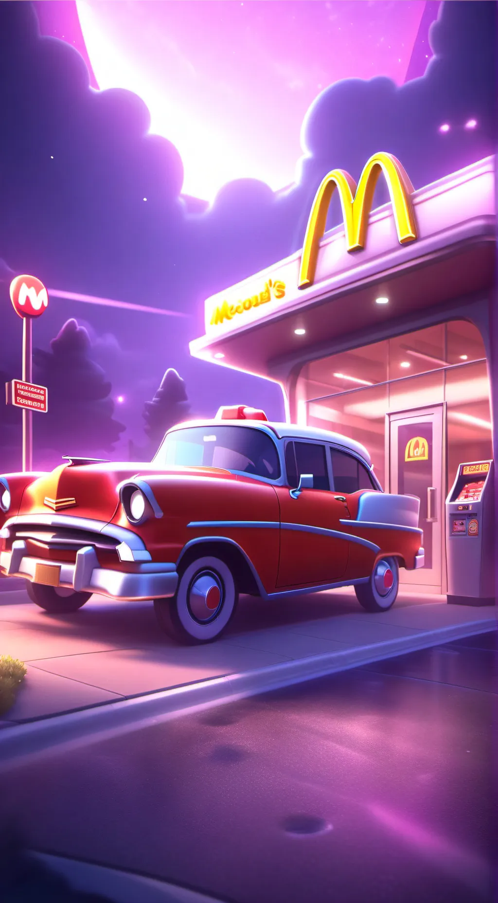 ai character: McDonald's  background