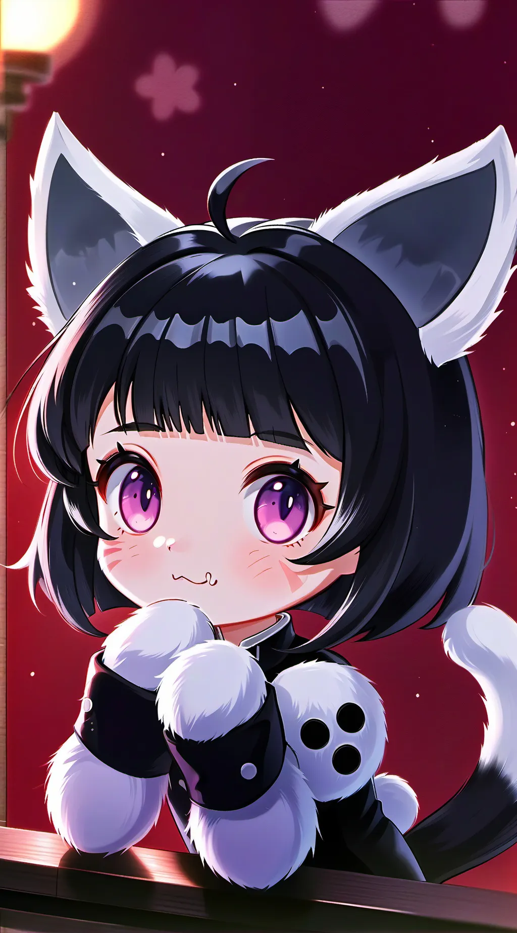 ai character: Patchwork Spirit Kitten background