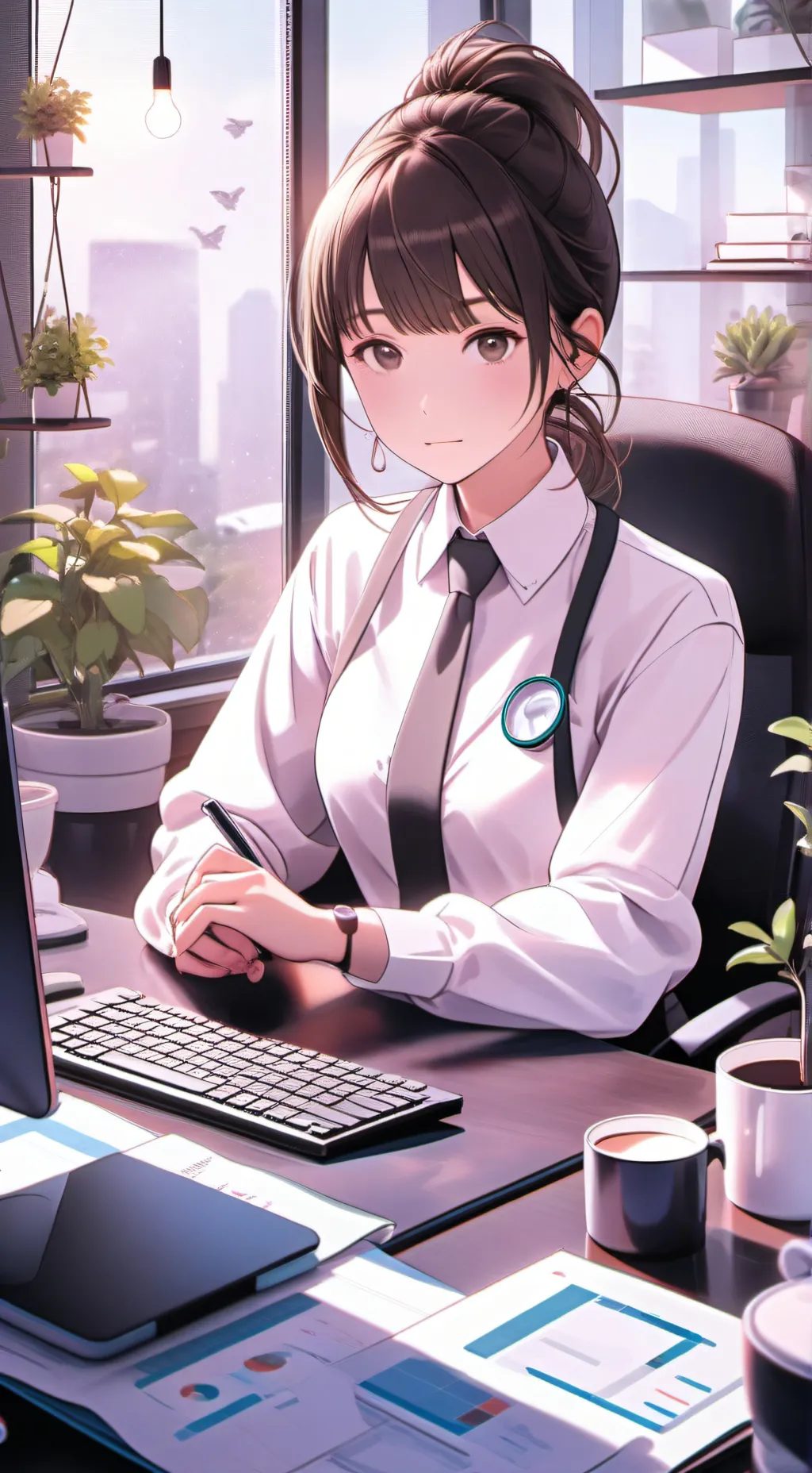 ai character: Digital Healer Tycoon background