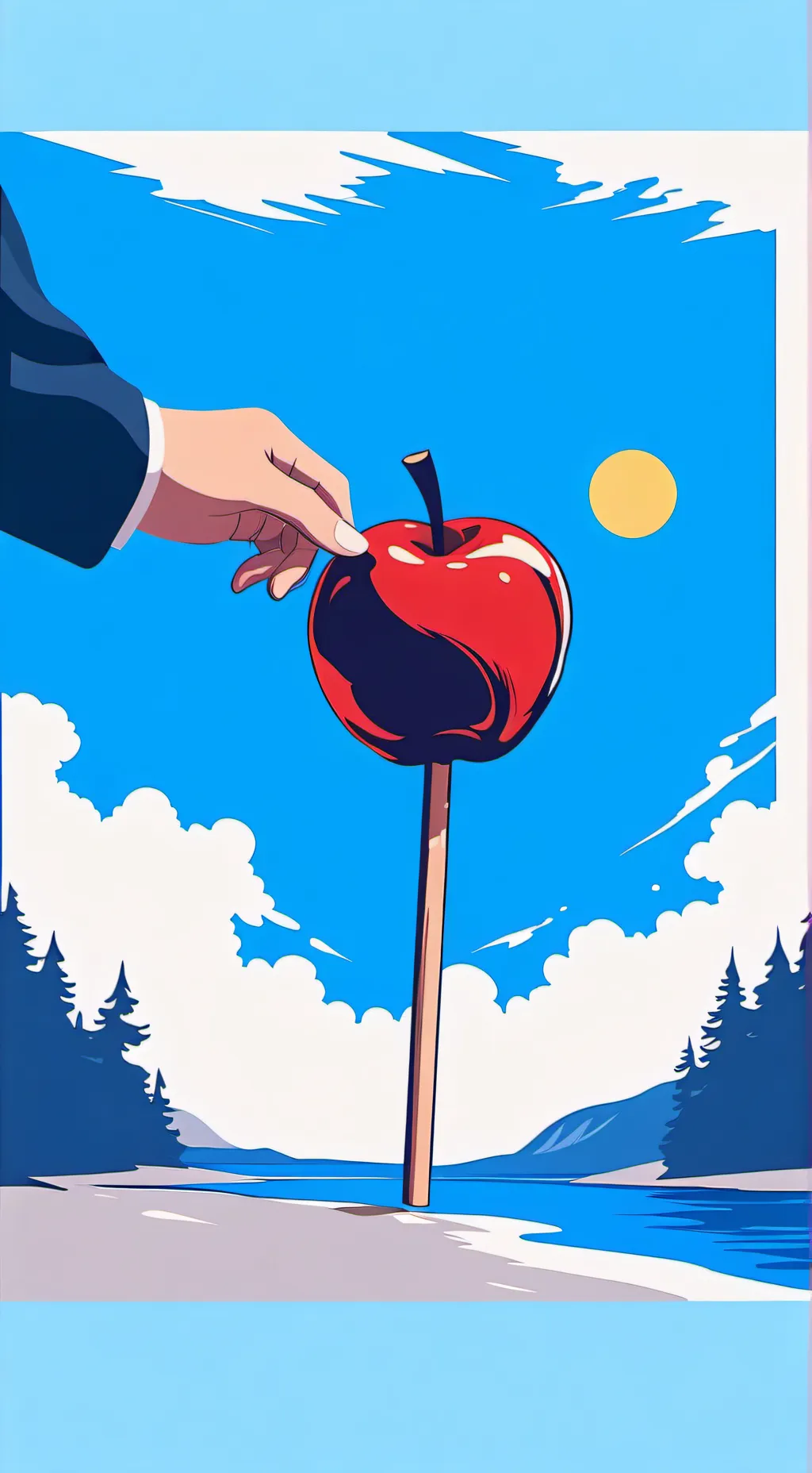 ai character: Candy apple cookie background