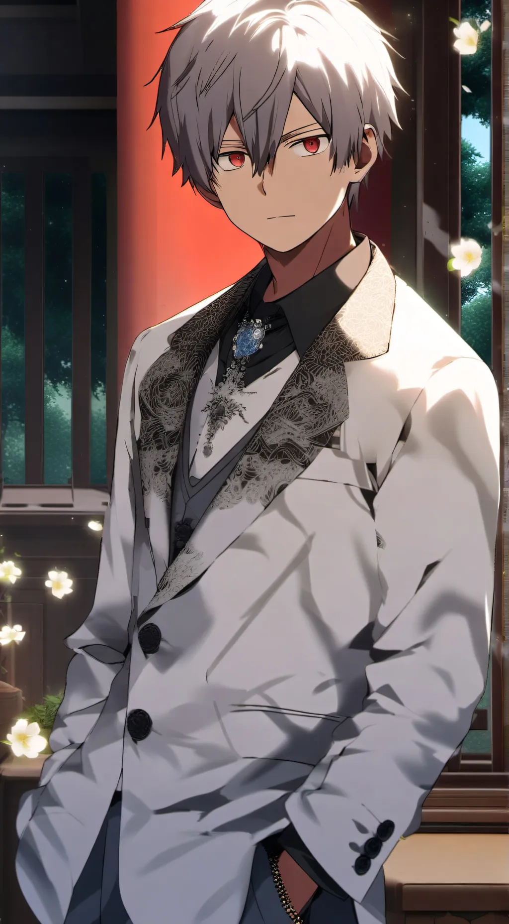 ai character: Shoto todoroki  background