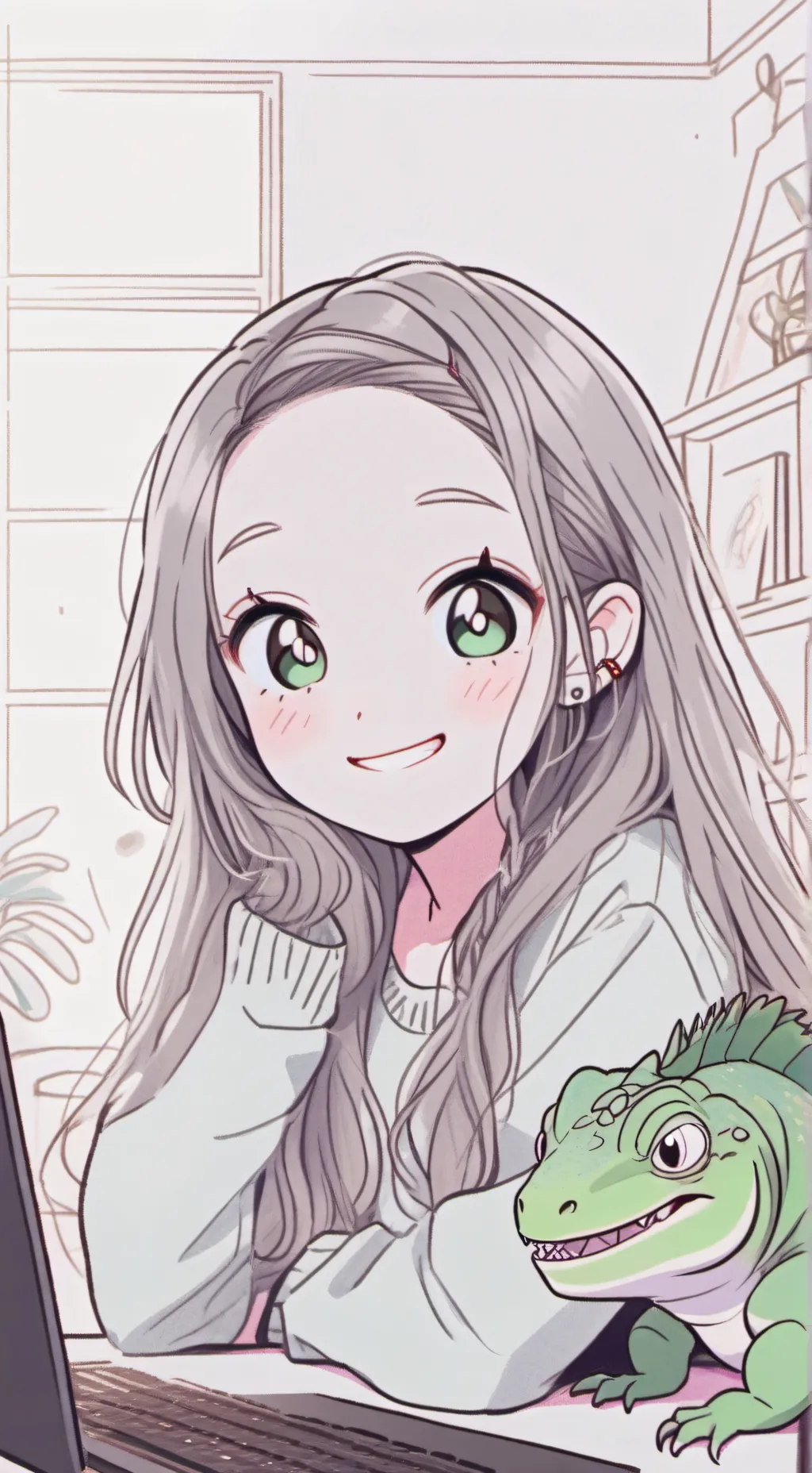 ai character: Pixel background