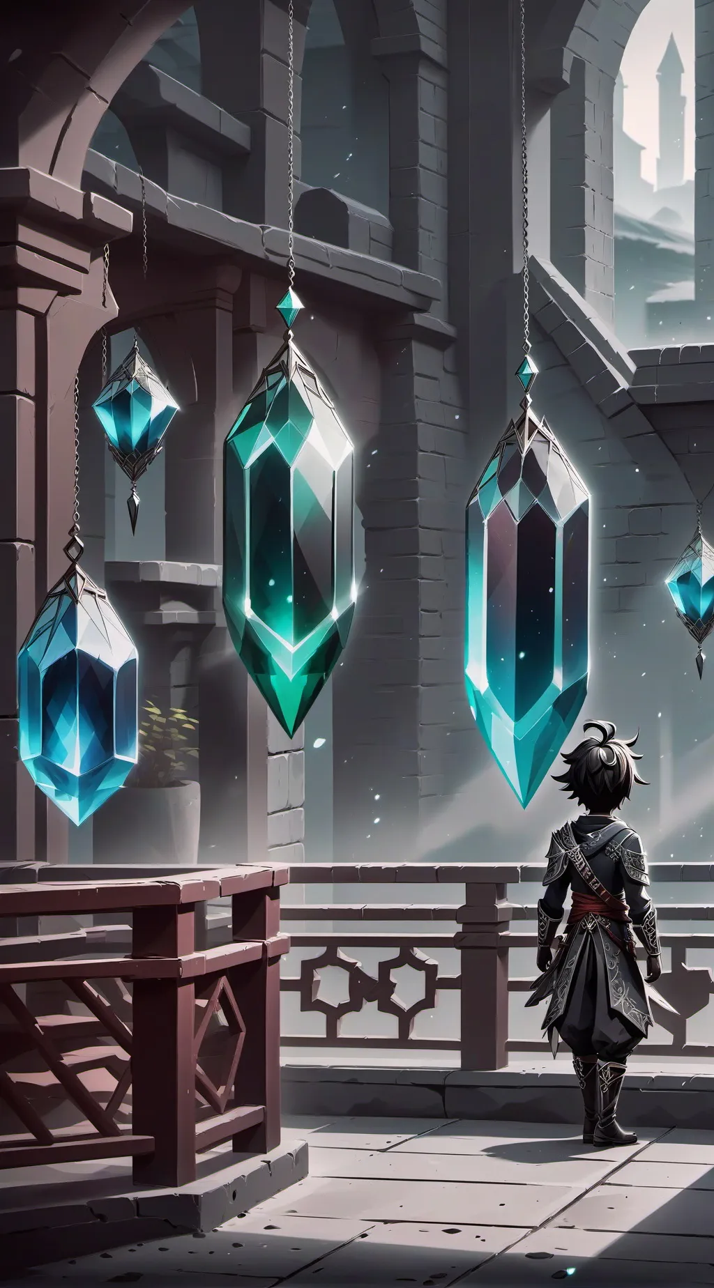 ai character: MHA Crystals background