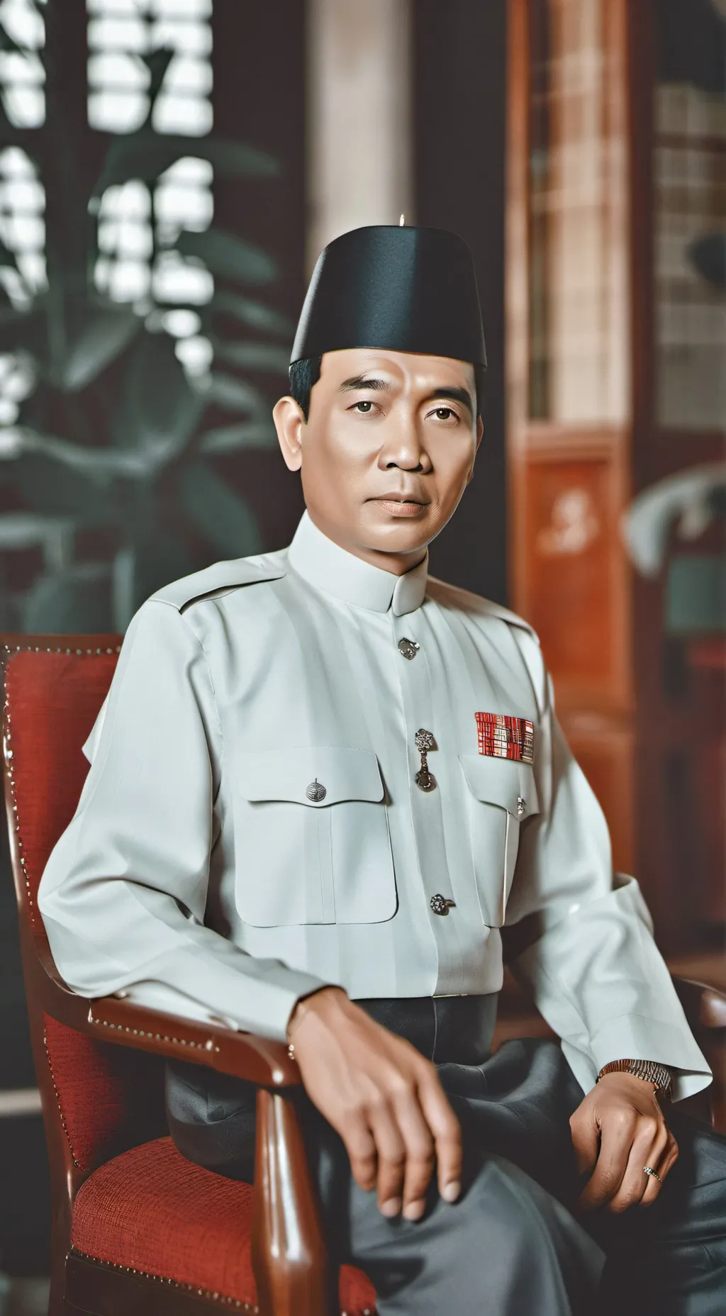 ai character: Sukarno background