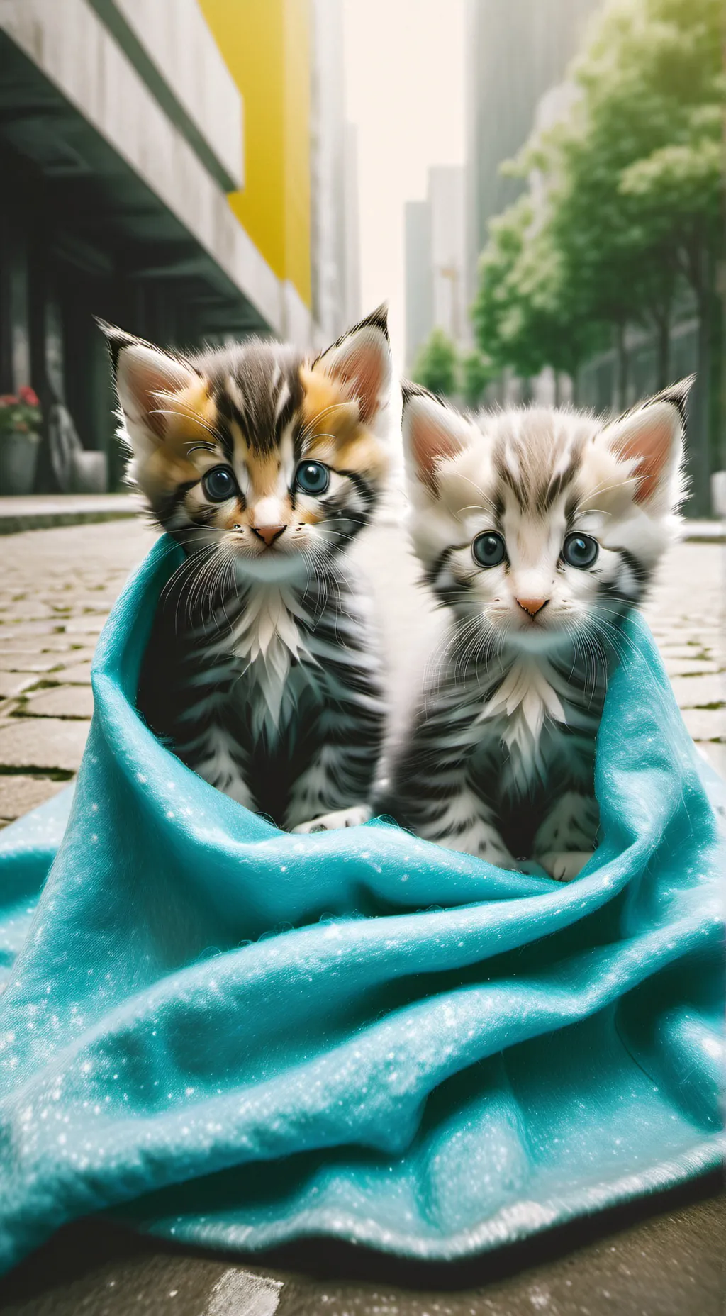 ai character: abandoned kittens  background