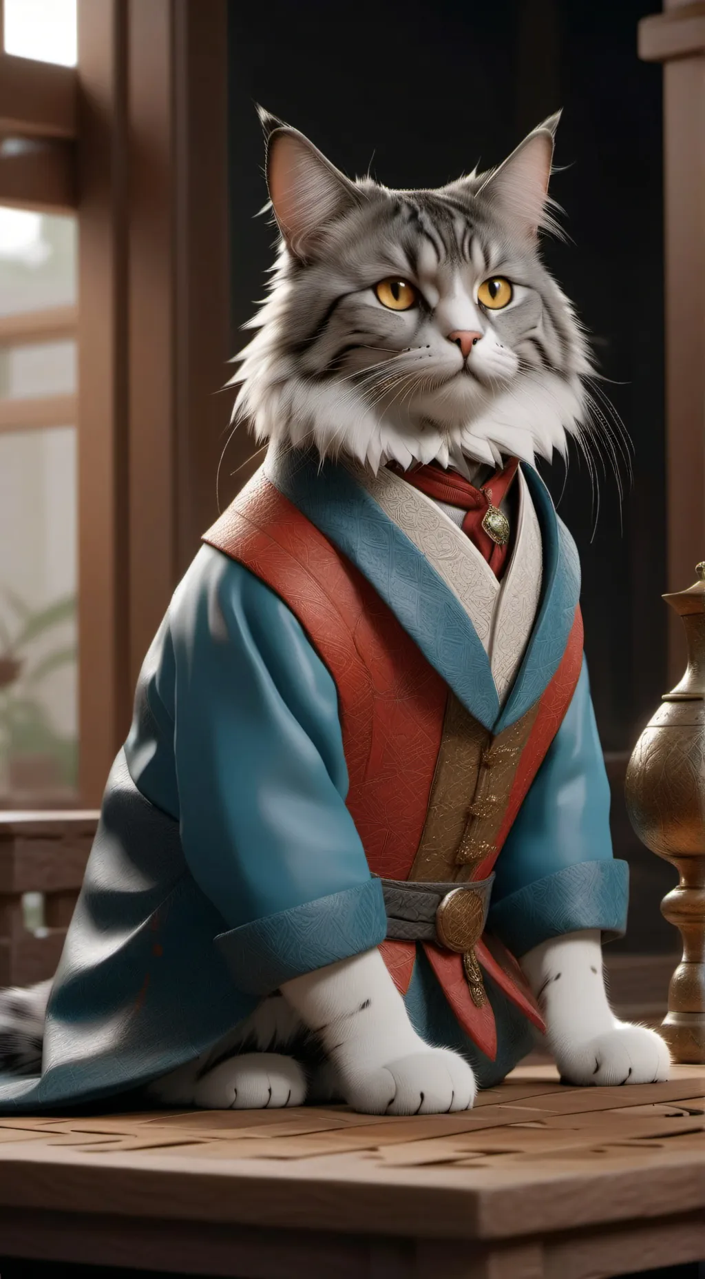 ai character: gatito gordito  background