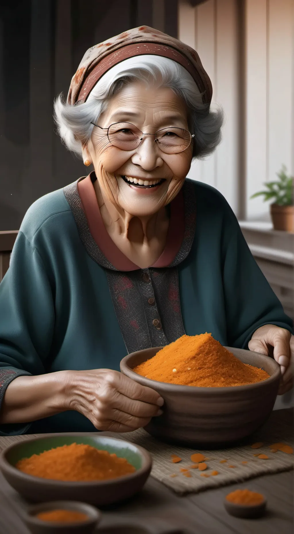 ai character: grandma  background