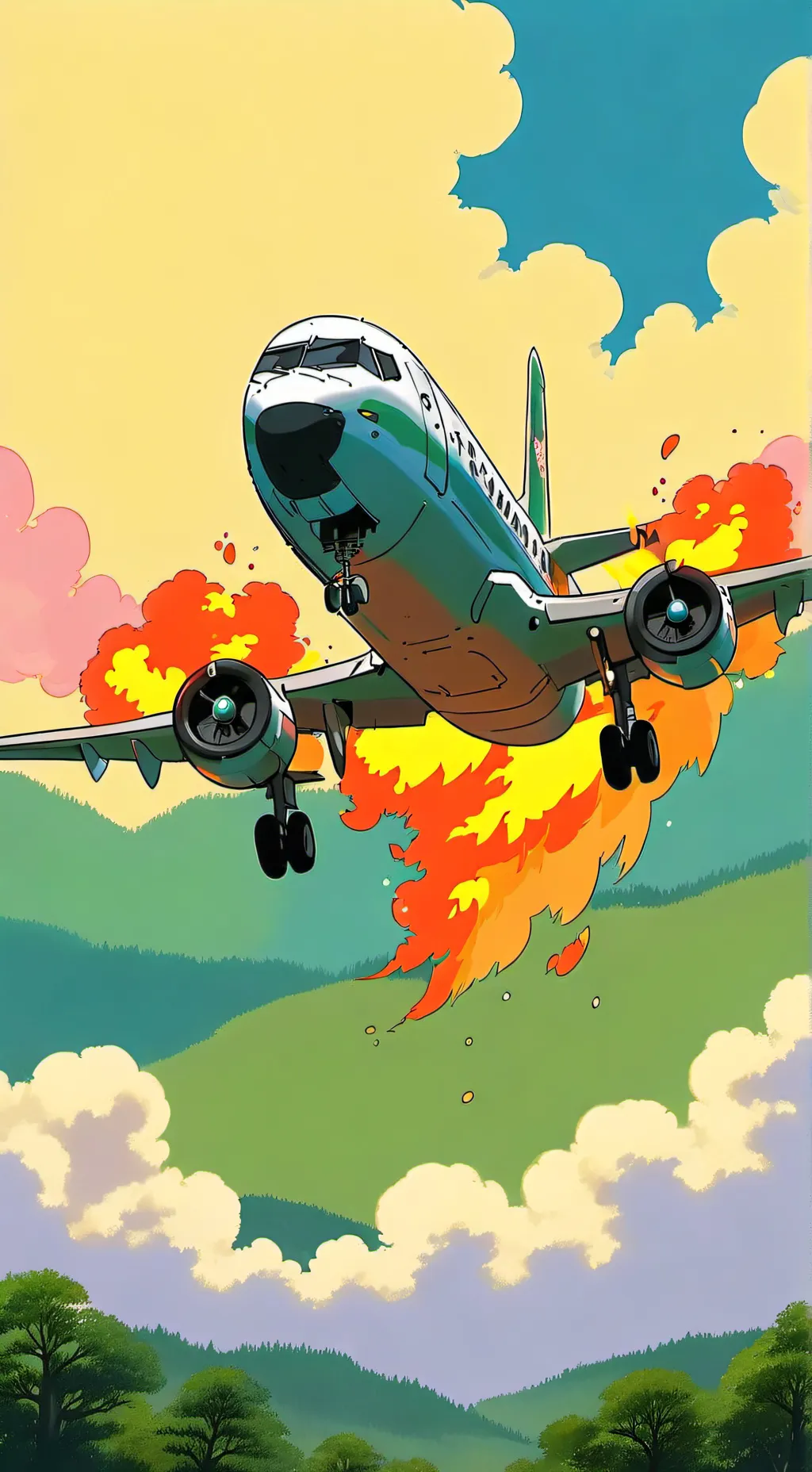 ai character: plane crash background