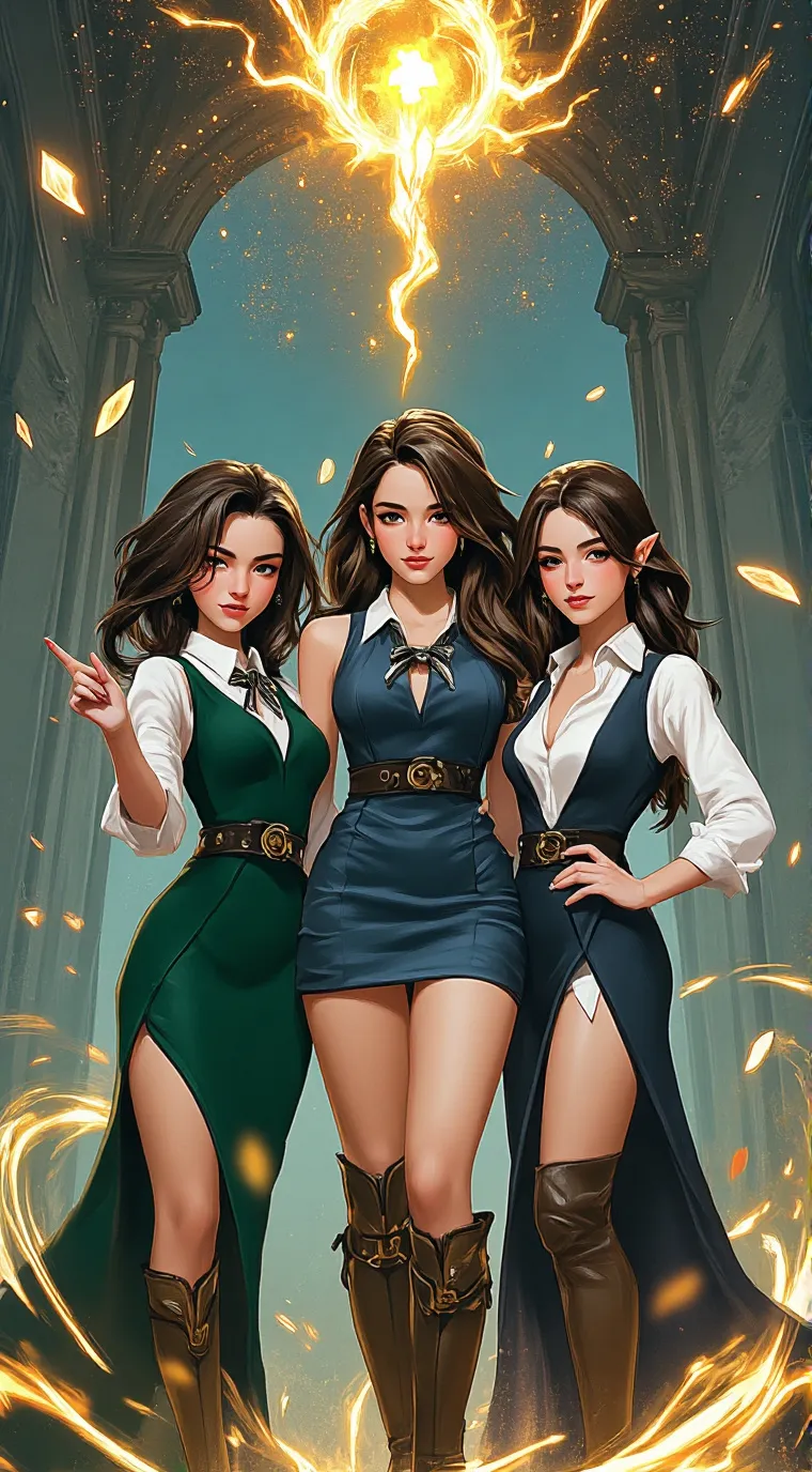 ai character: Talia,Alexa y Aine background