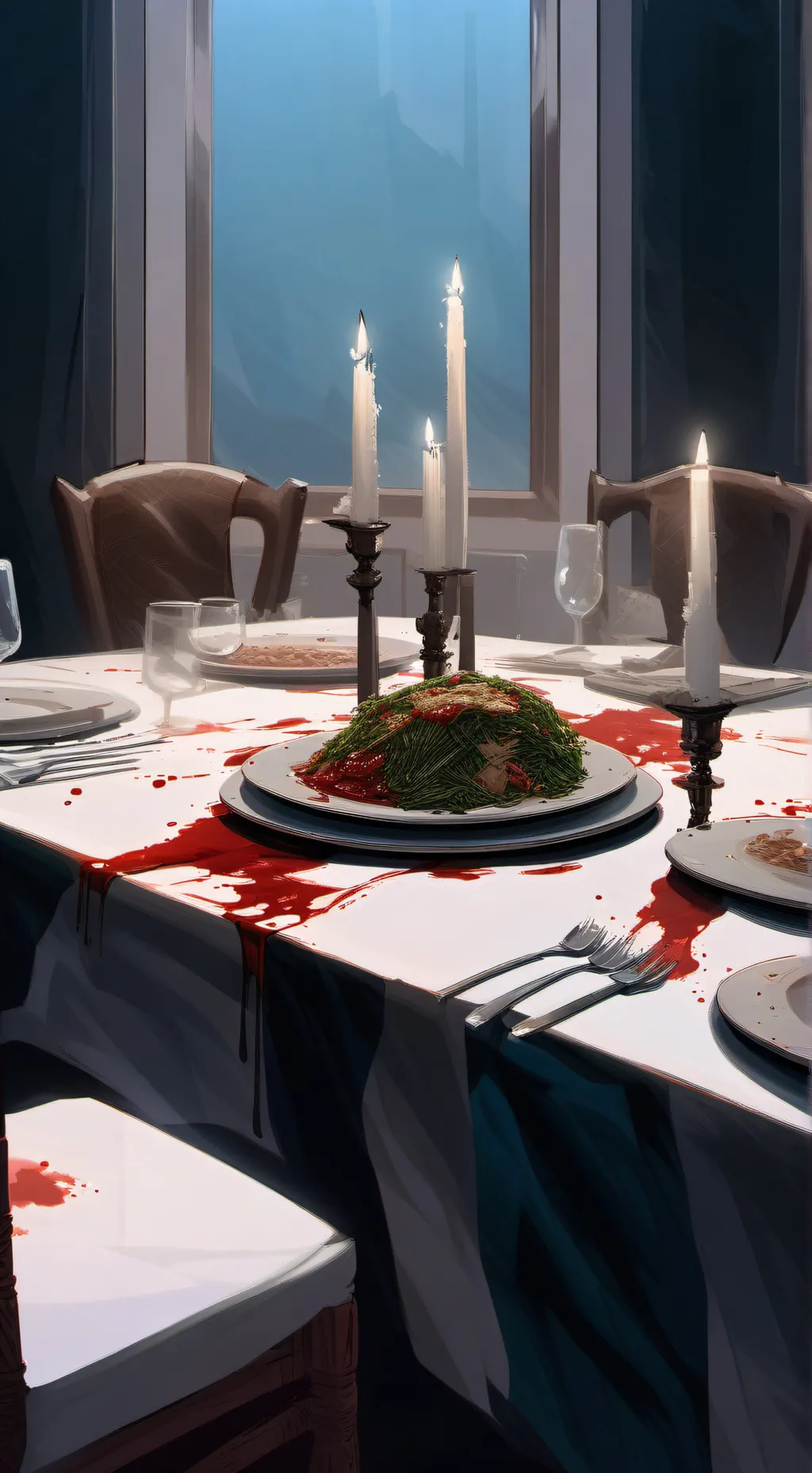 ai character: Family dinner background