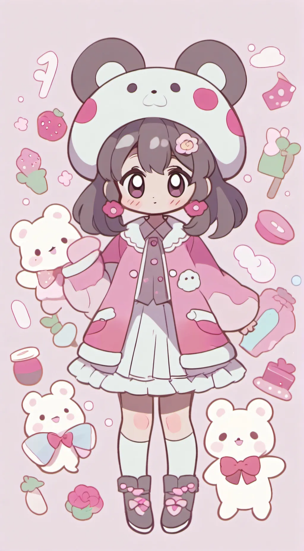 ai character: coka x Peppie  background