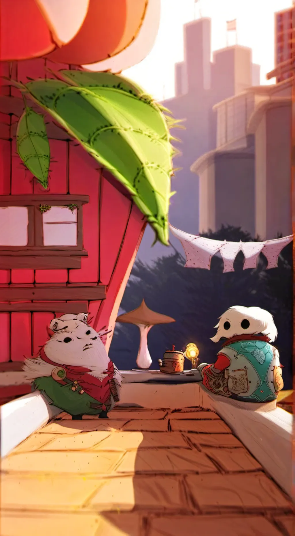 ai character: fruit cake (sad) background