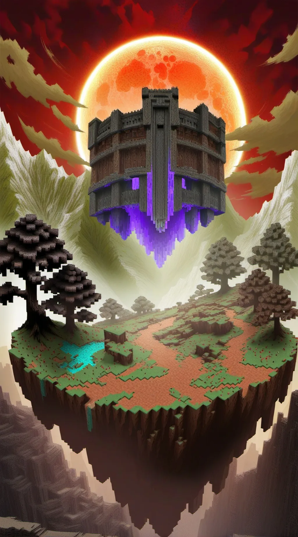 ai character: Minecraft hardcore background