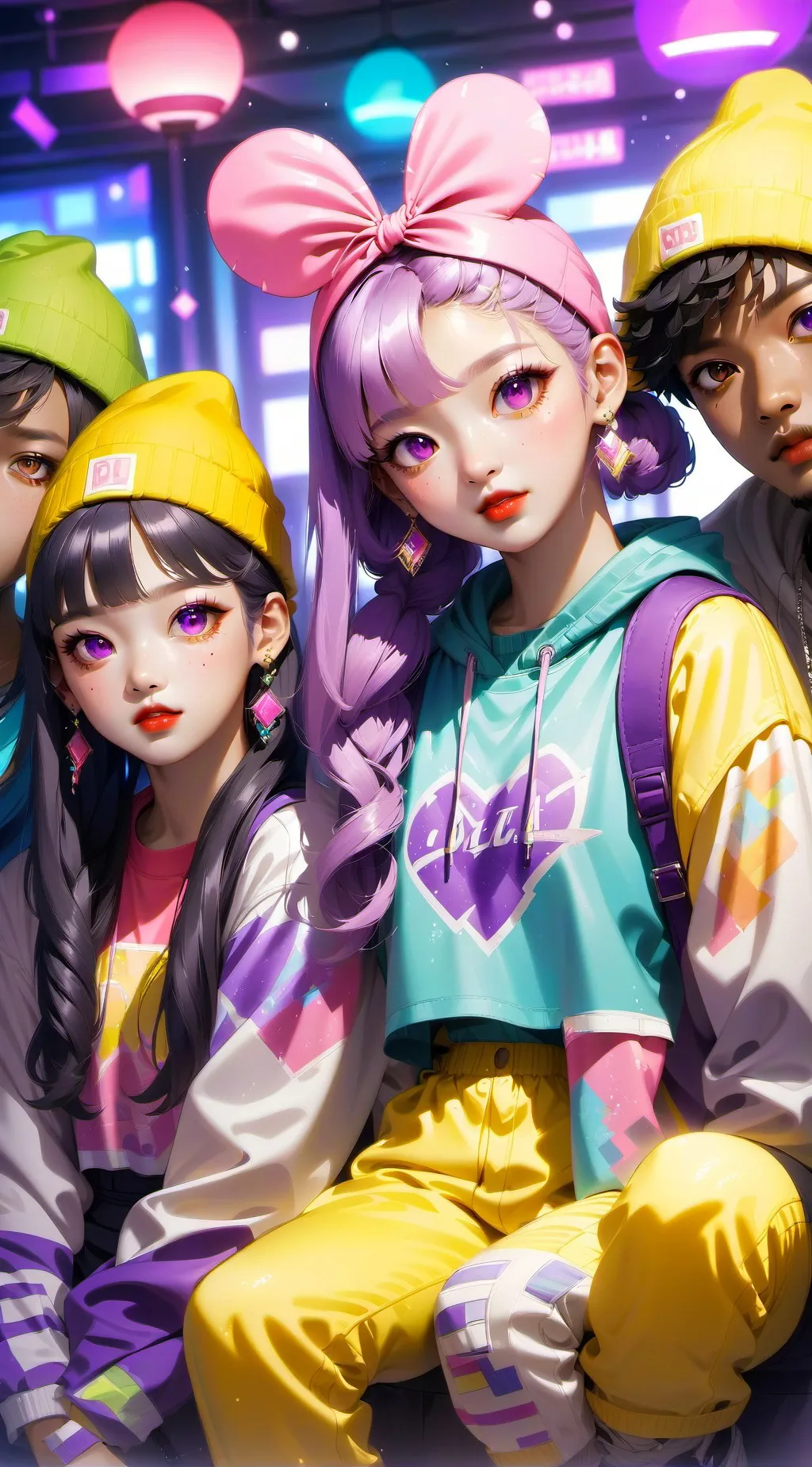 ai character: Kpop Jpop school   background