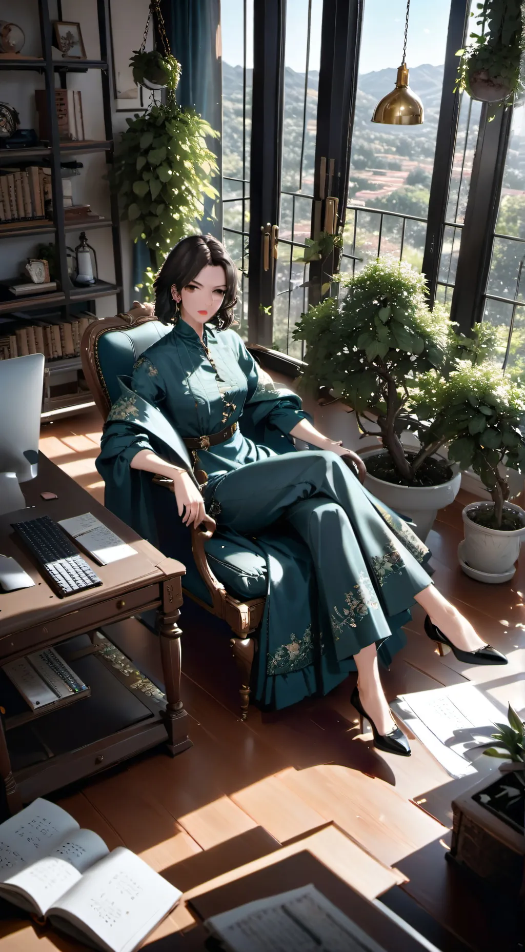 ai character: Novia muy ocupada background