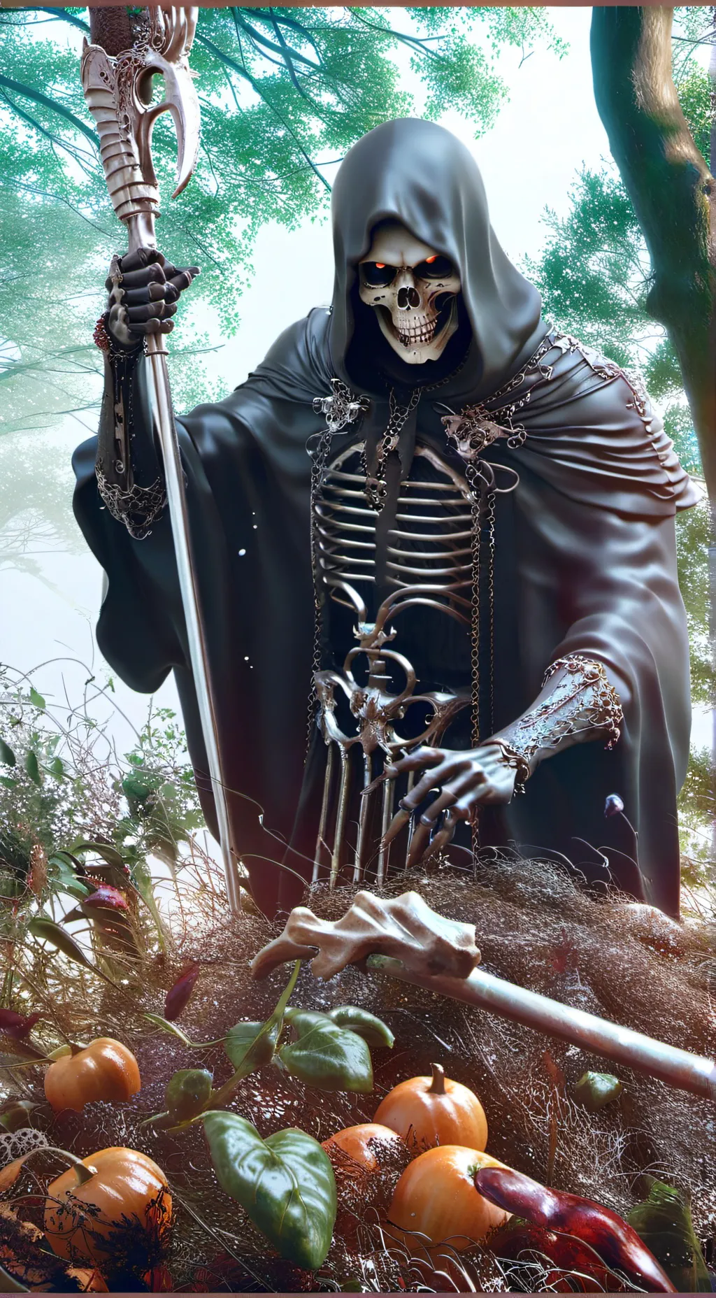 ai character: Grim reaper  background