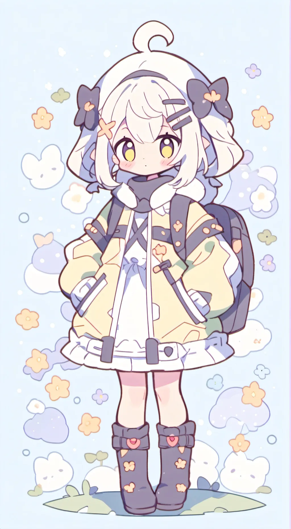 ai character: TV woman background