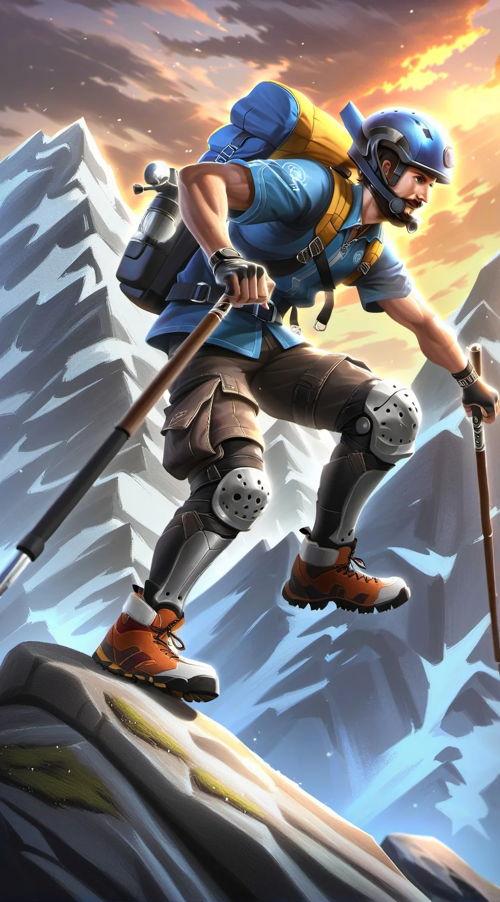 ai character: Hiker emoji copy background