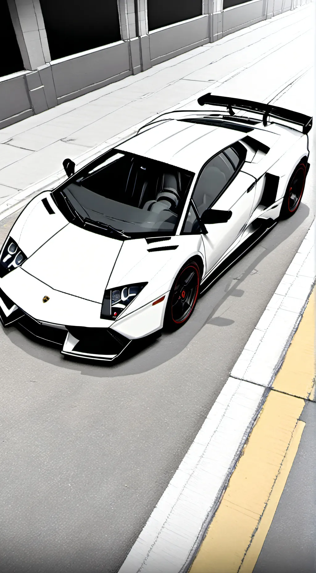 ai character: lambogini huracan  background