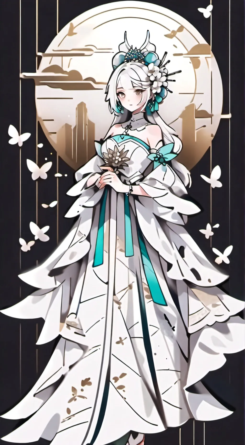 ai character: Dandys world luv u background