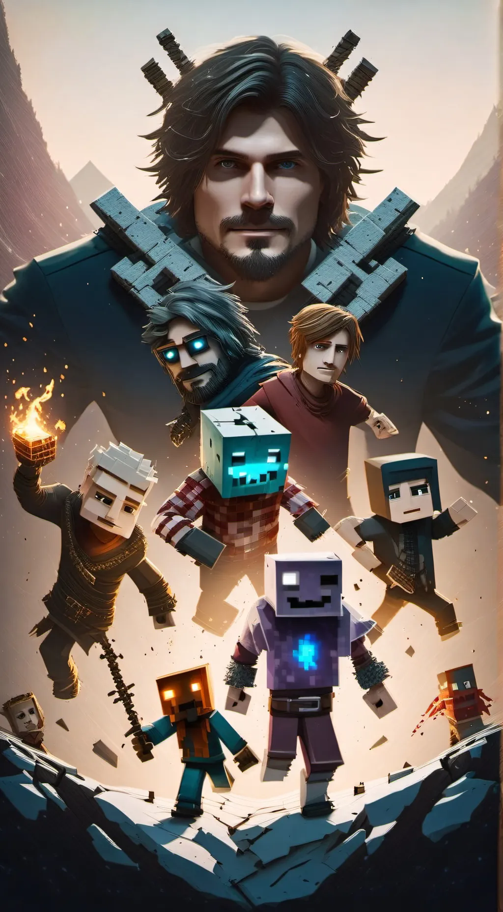 ai character: minecraft wiliam background