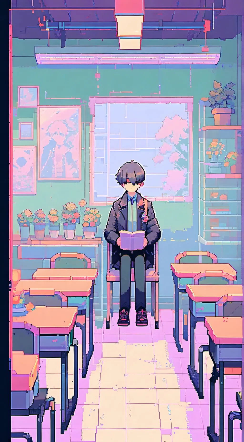 ai character: MD a l'école  background